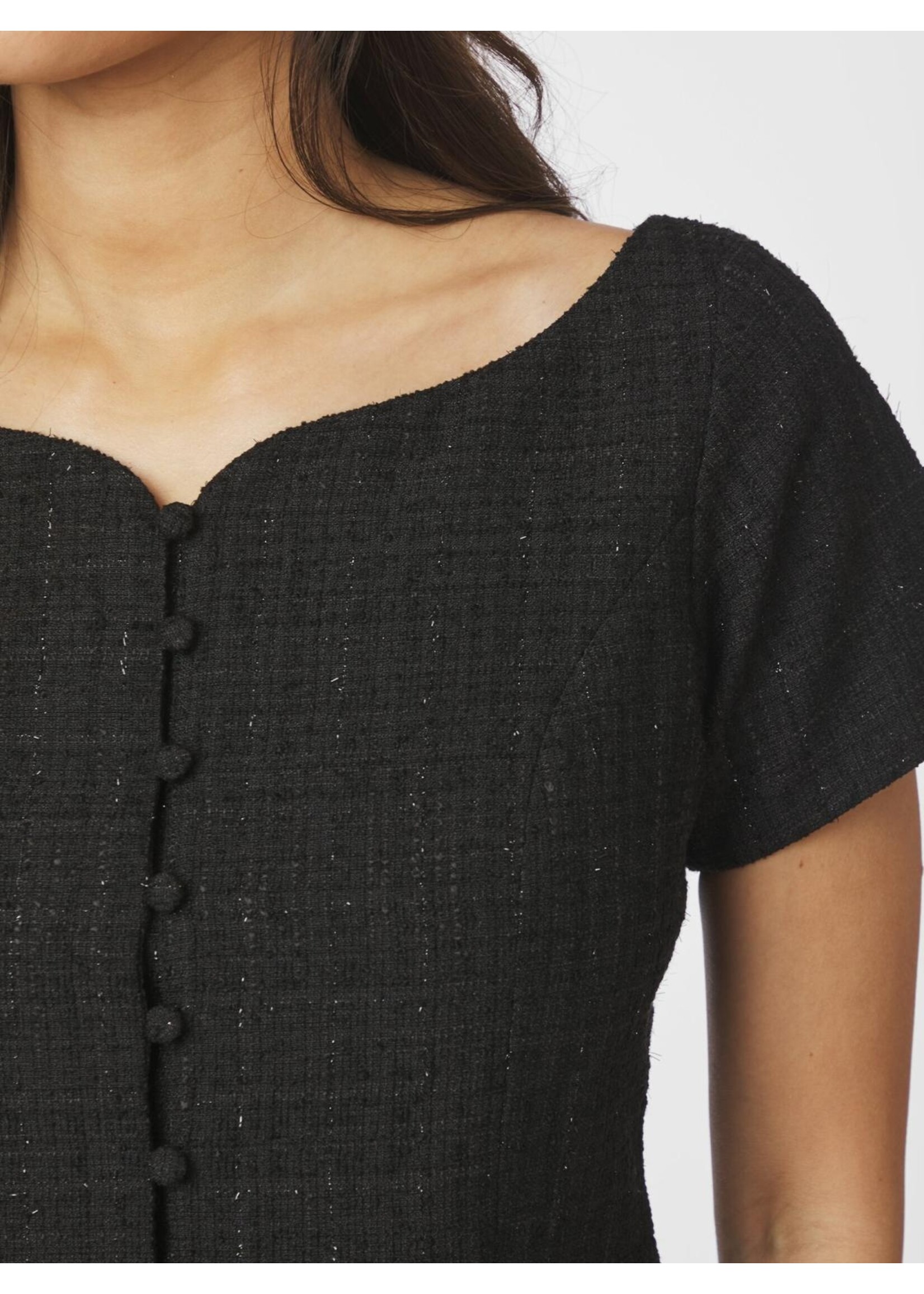 Neo Noir Neo Noir, Tango Boucle Top, Black, Size: