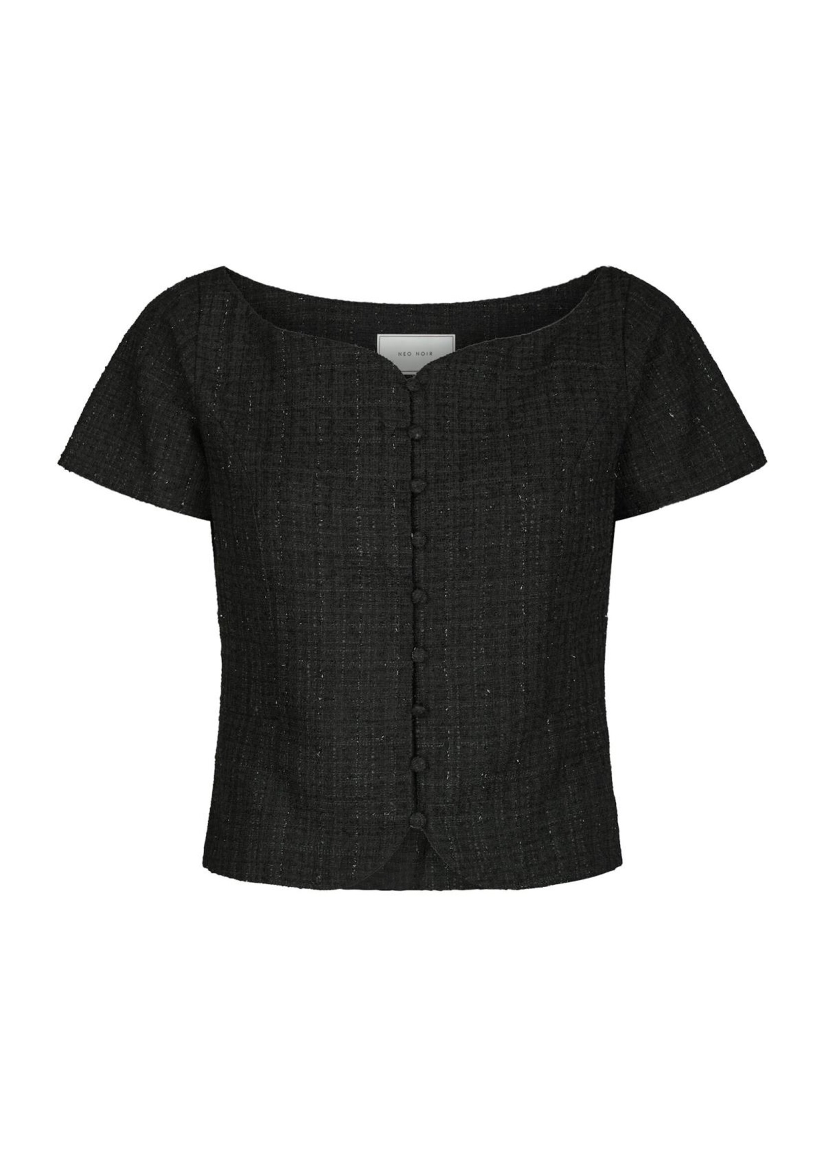 Neo Noir Neo Noir, Tango Boucle Top, Black, Size: