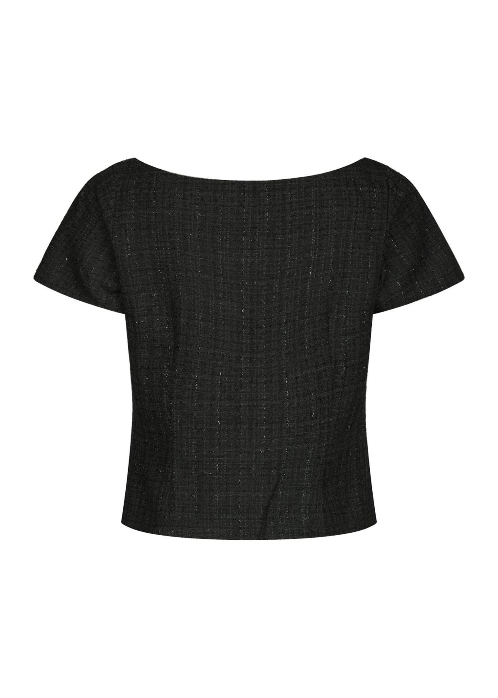 Neo Noir Neo Noir, Tango Boucle Top, Black, Size: