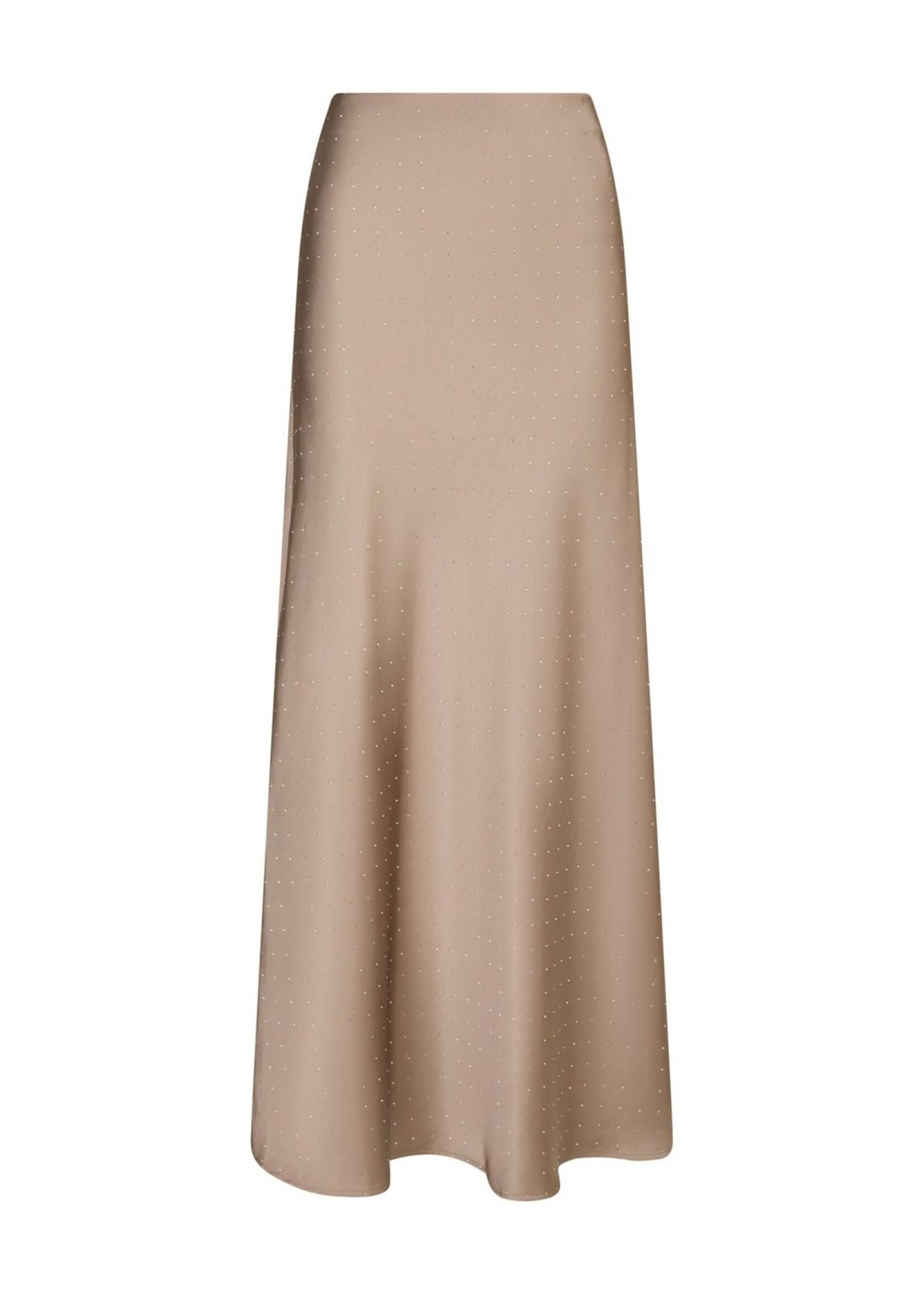 Neo Noir Neo noir, Viso Heavy Sateen Bedaz Skirt, Dark Taupe, Size: