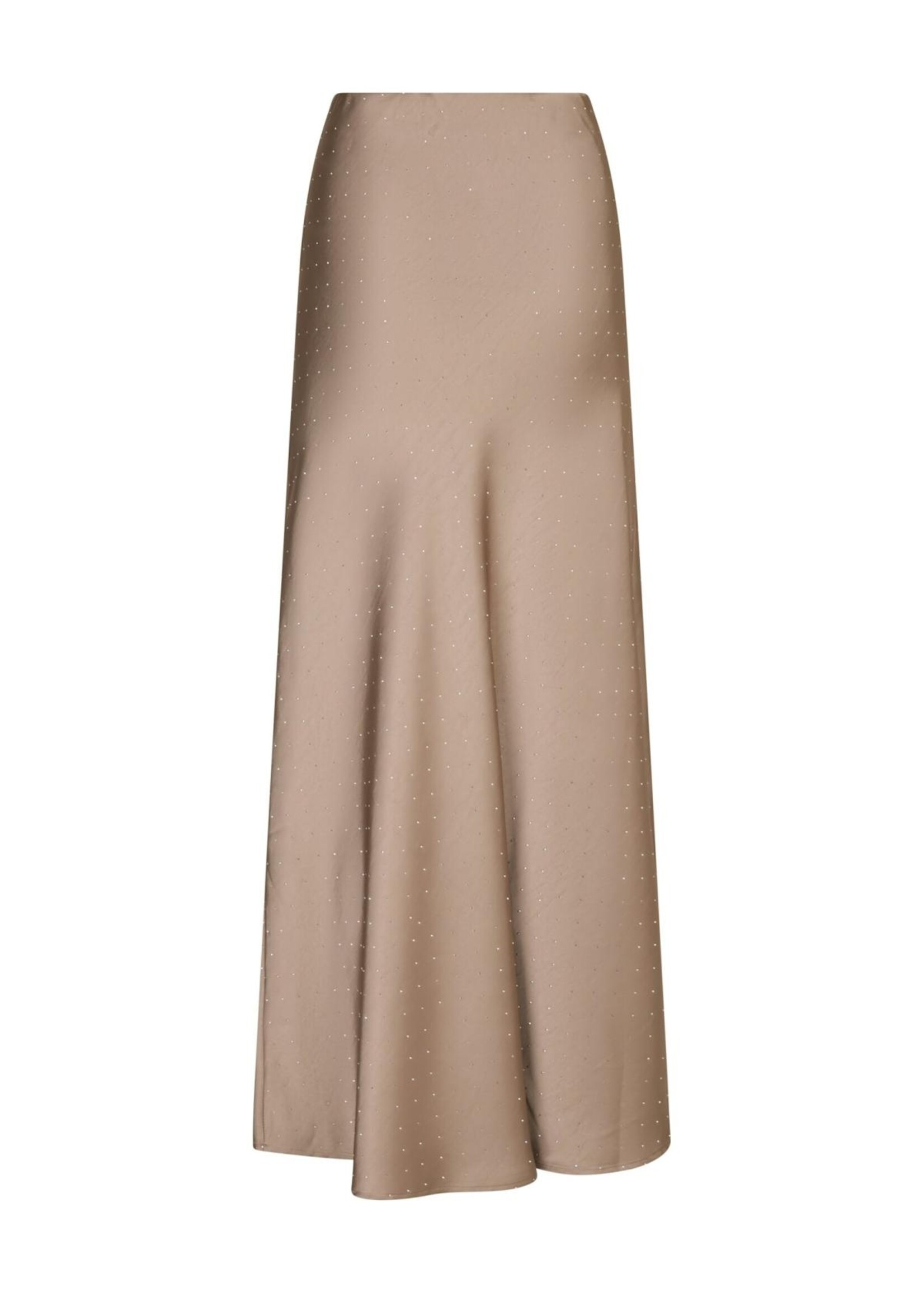 Neo Noir Neo noir, Viso Heavy Sateen Bedaz Skirt, Dark Taupe, Size: