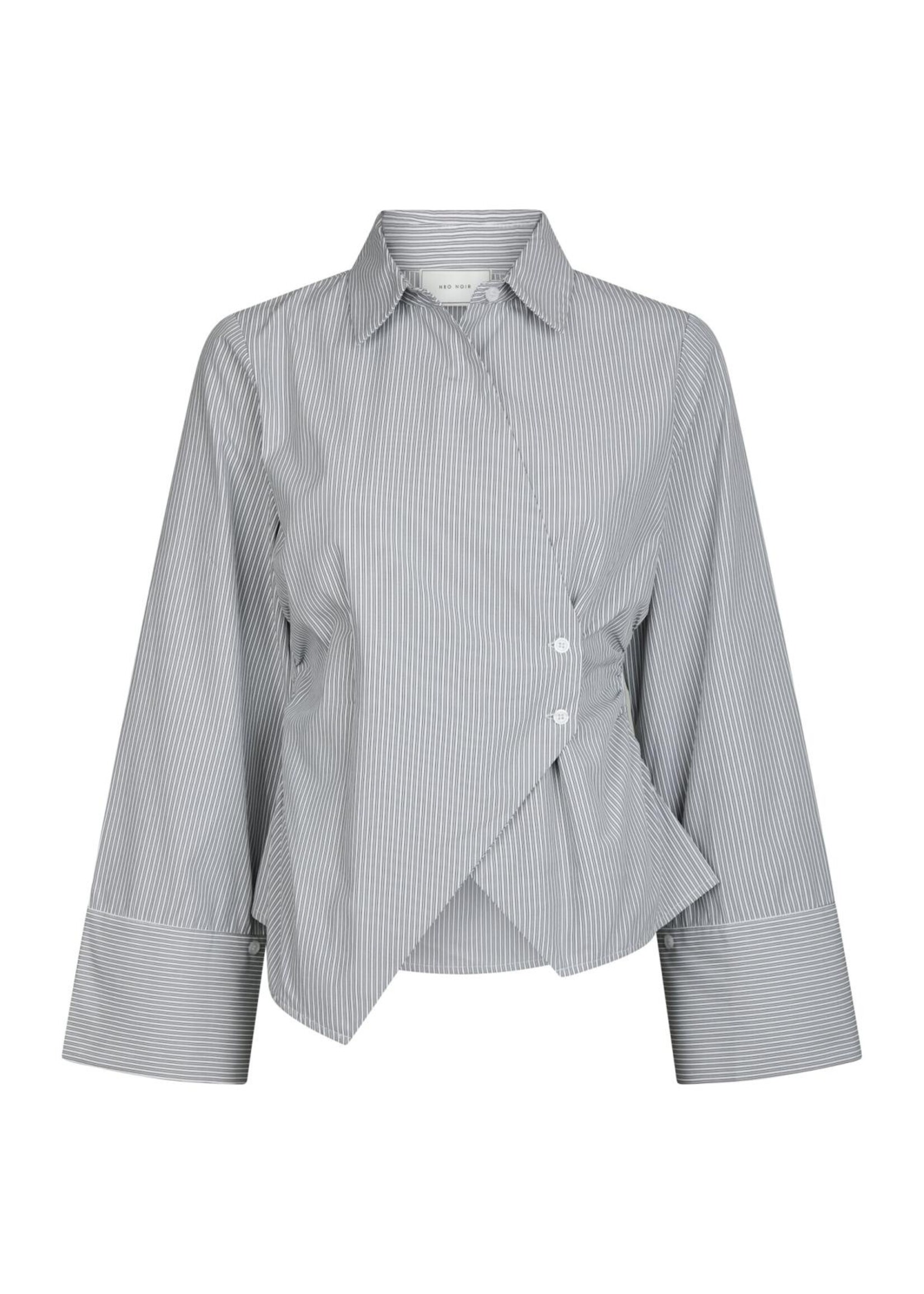 Neo Noir Neo Noir, Fenli Striped Shirt, Grey, Size: