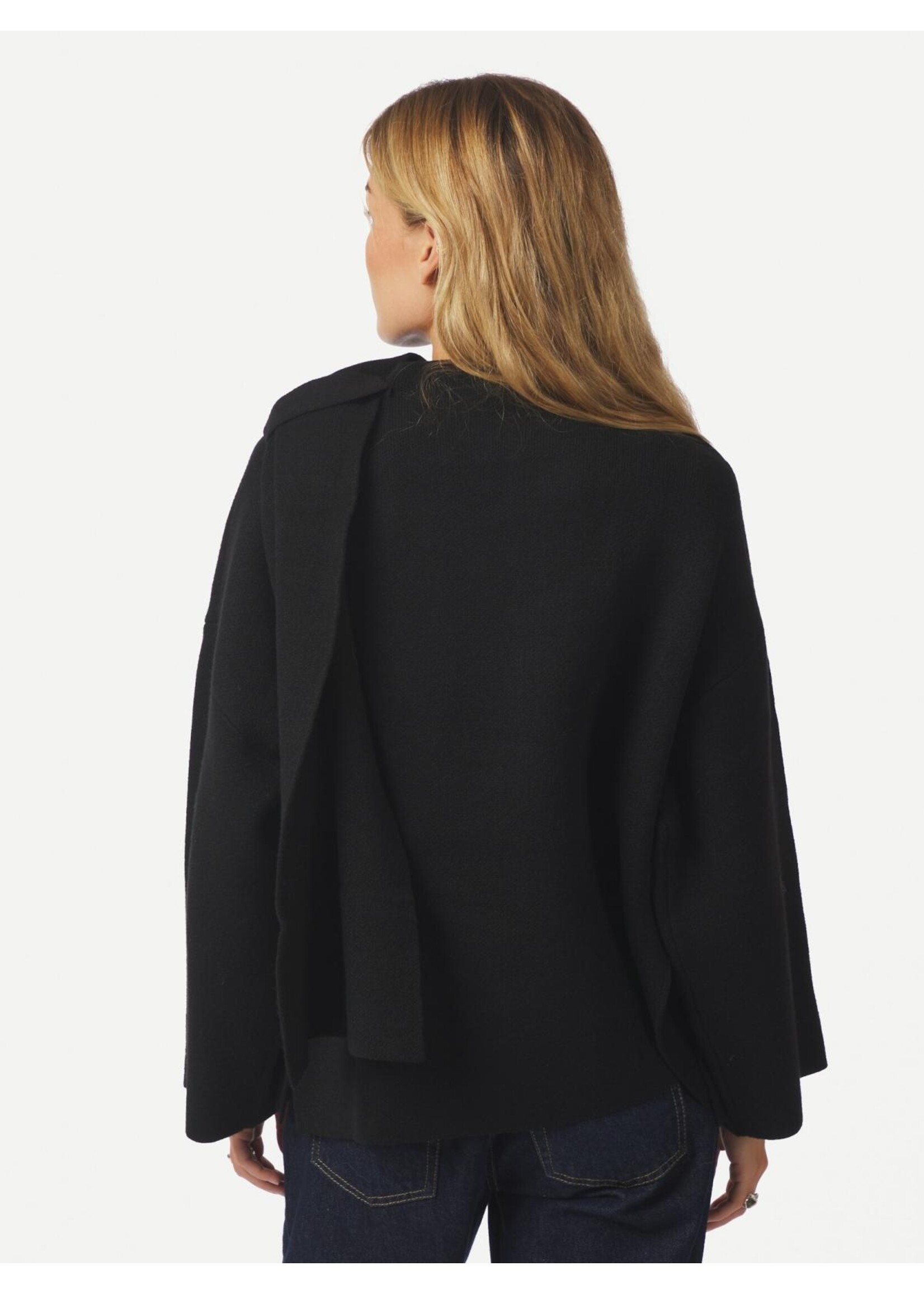 Neo Noir Neo Noir, Wals Knit Scarf Blouse, Black, Size: