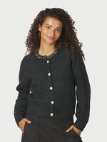 Neo Noir Neo Noir, Marie Stone Knit Cardigan, Antraciet, Size: