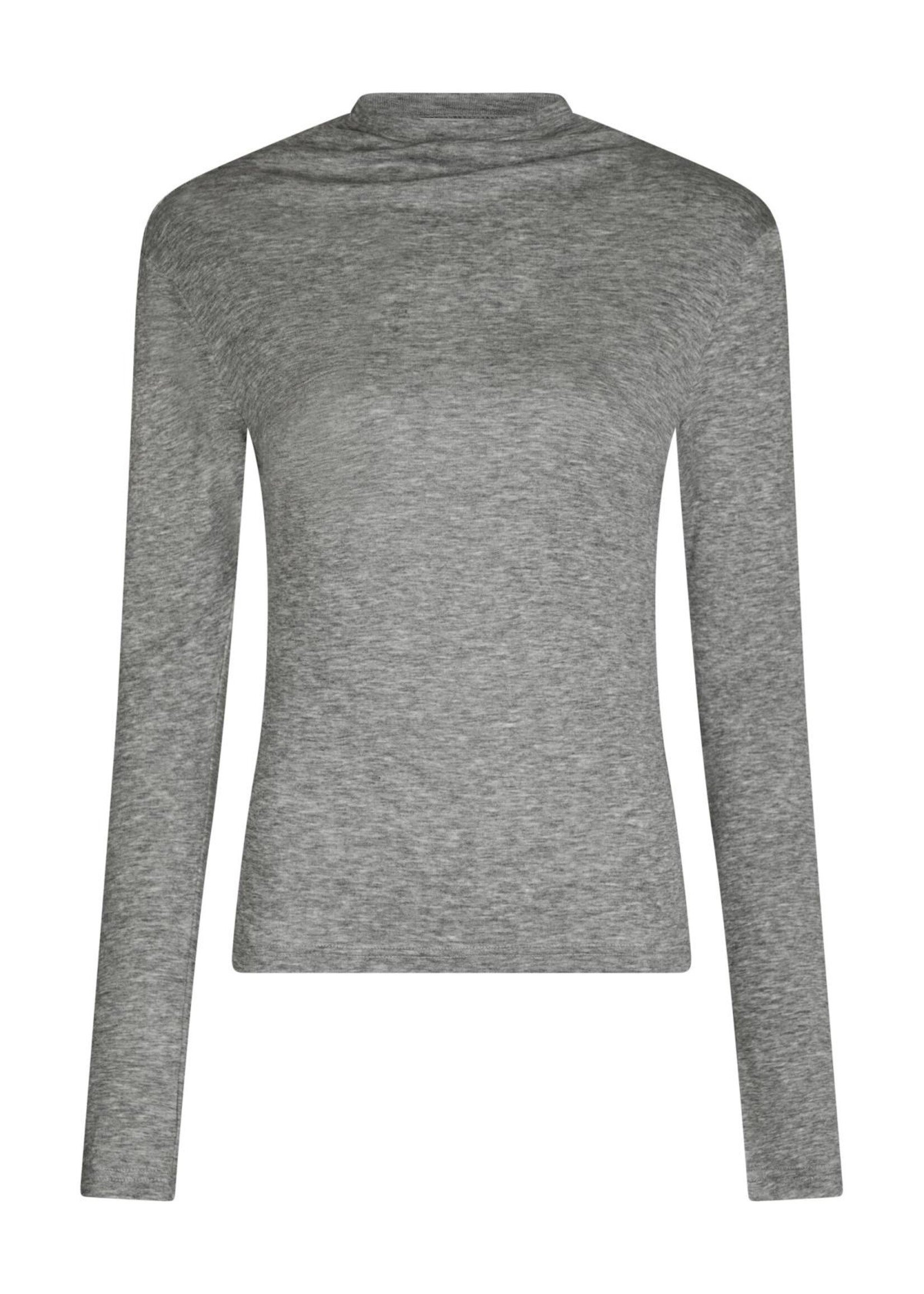 Neo Noir Neo Noir, Teddu Fine Rib Blouse, Antraciet, Size: