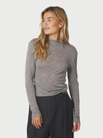 Neo Noir Neo Noir, Teddu Fine Rib Blouse, Antraciet, Size: