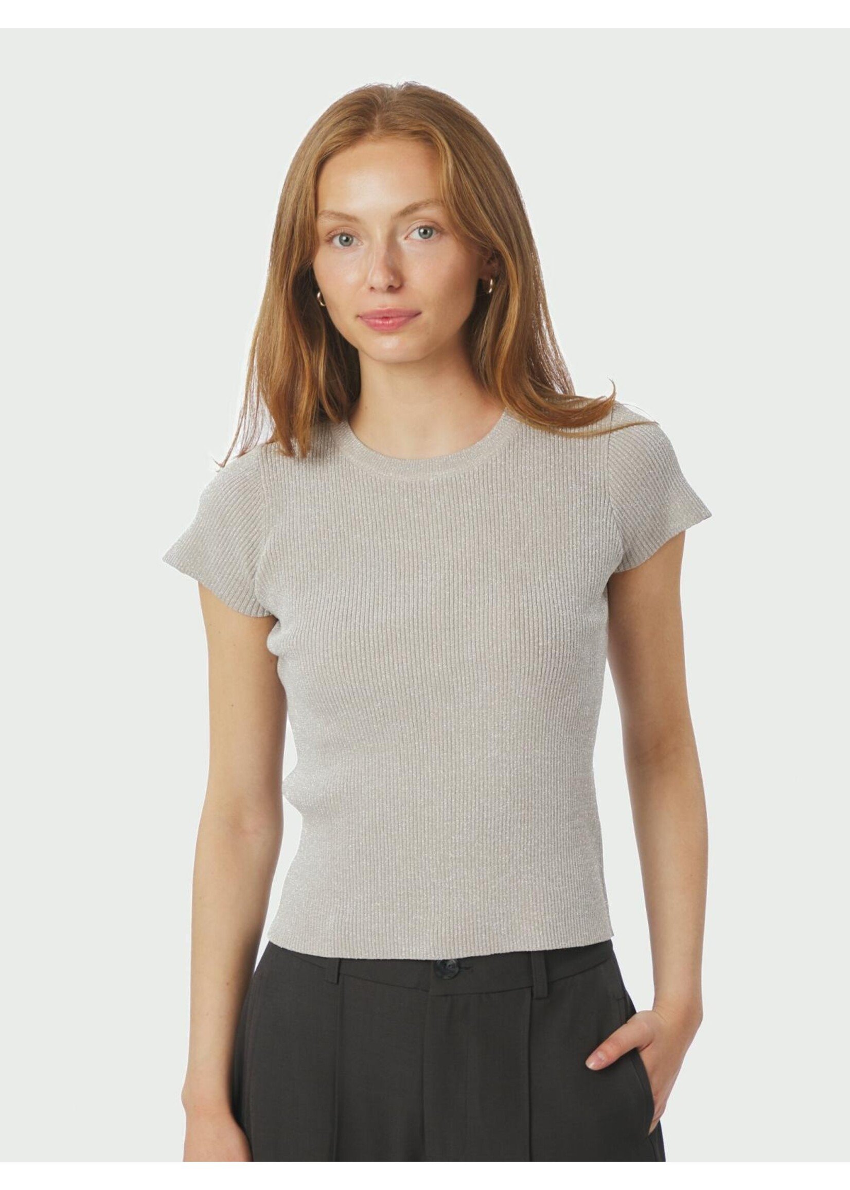 Neo Noir Neo Noir, Tirra Glitter Top, Sand, Size: