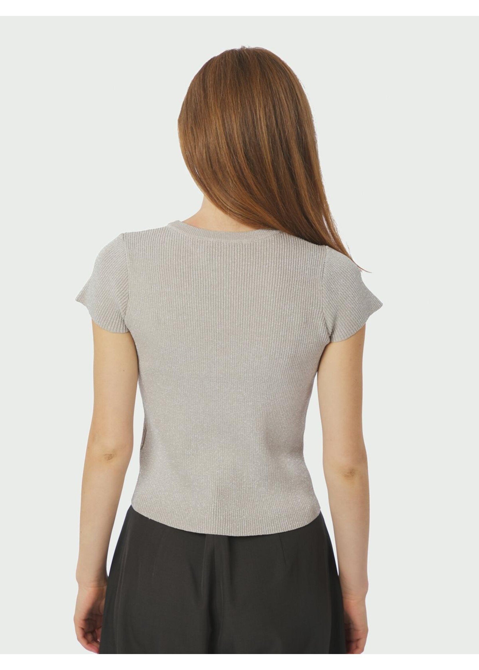 Neo Noir Neo Noir, Tirra Glitter Top, Sand, Size: