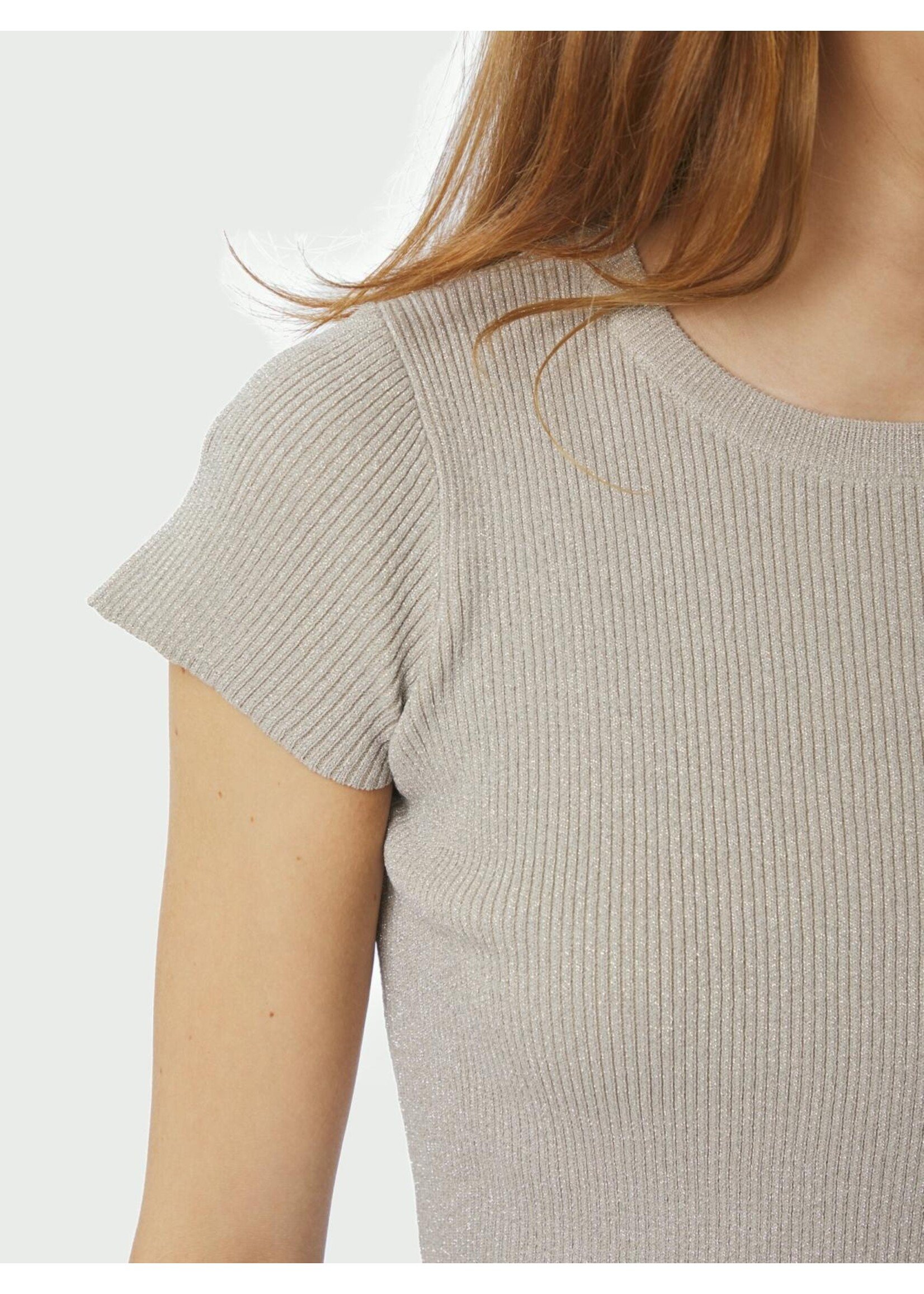 Neo Noir Neo Noir, Tirra Glitter Top, Sand, Size: