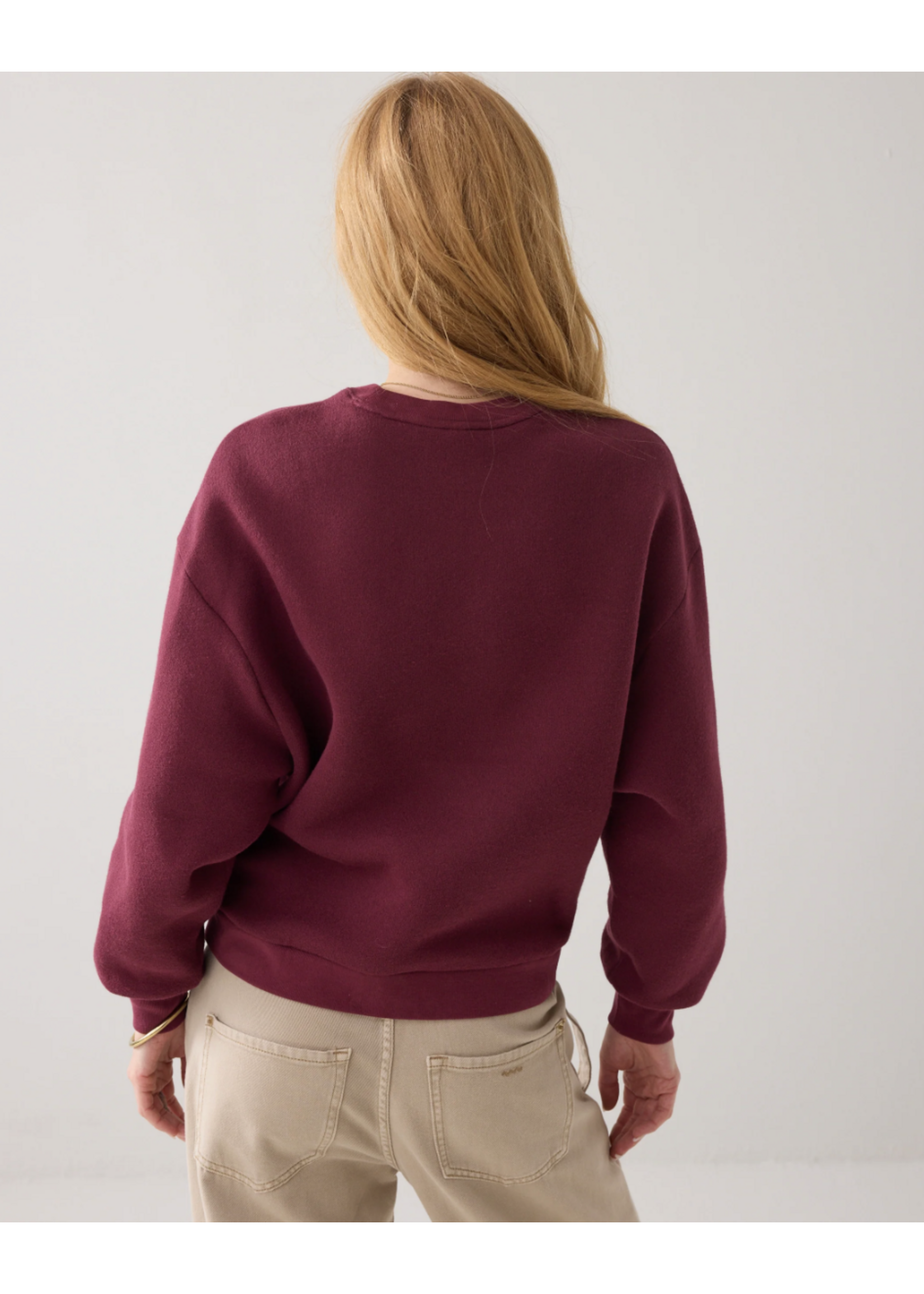 Summum Summum, Sweater soft boucle knit, Wineberry, Size: