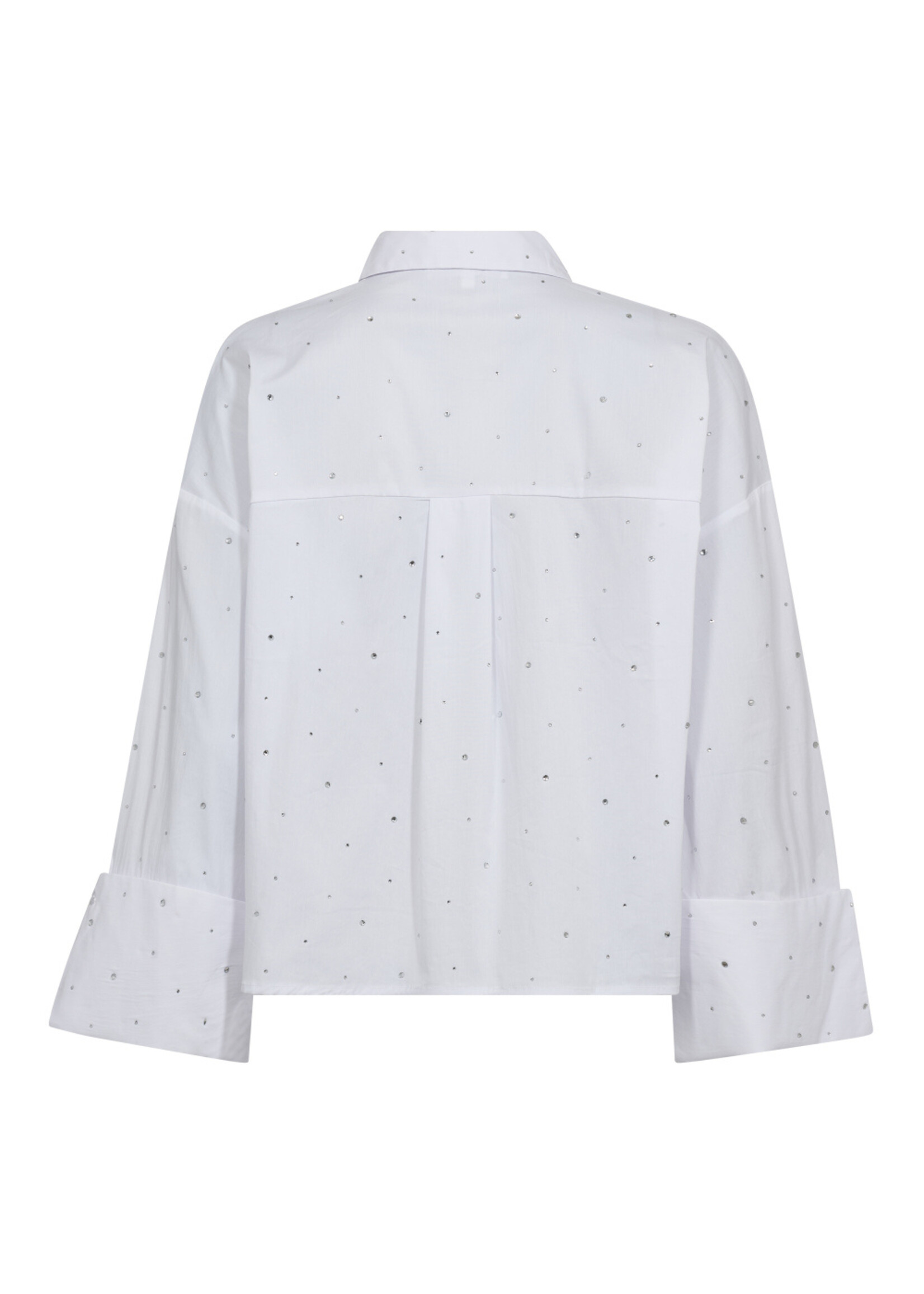 Co Couture Co'Couture, LeniCC Wide Cuff Stone Shirt, White, SIze: