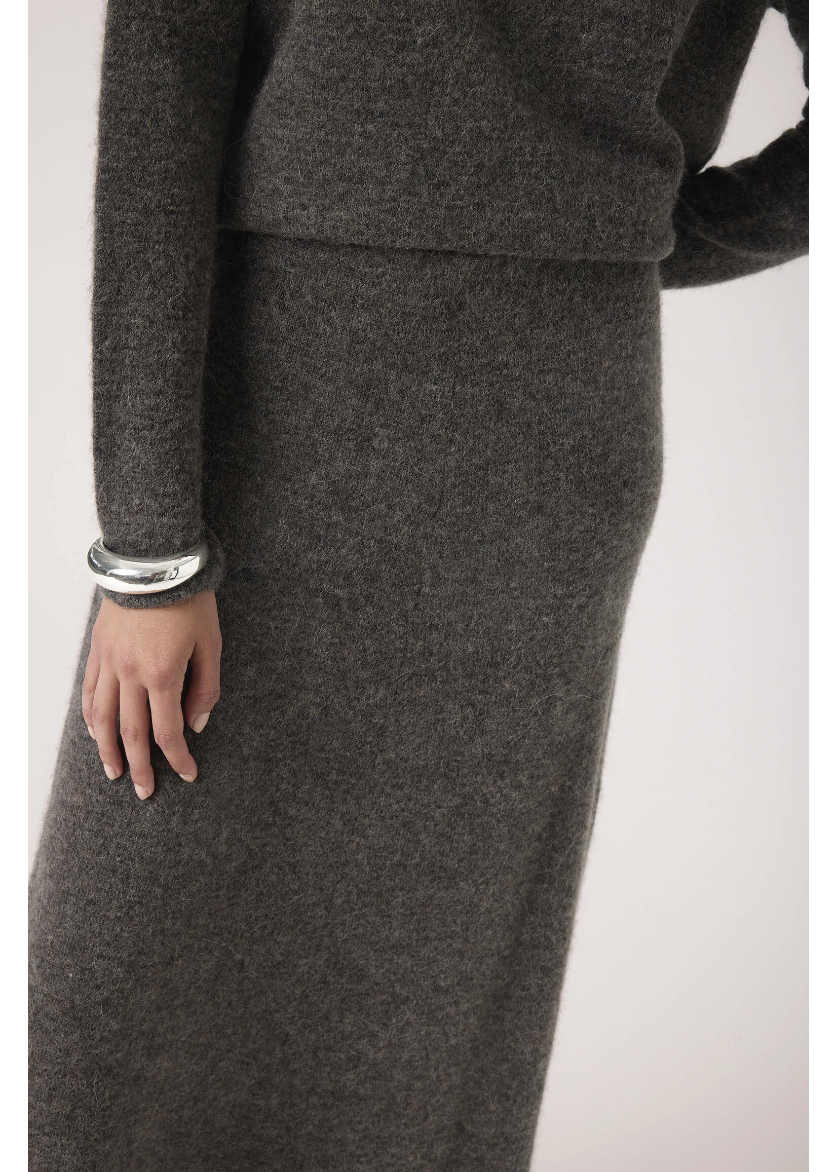 Soaked In Luxury Soaked, SLMiya Skirt, Dark grey melange, Size: