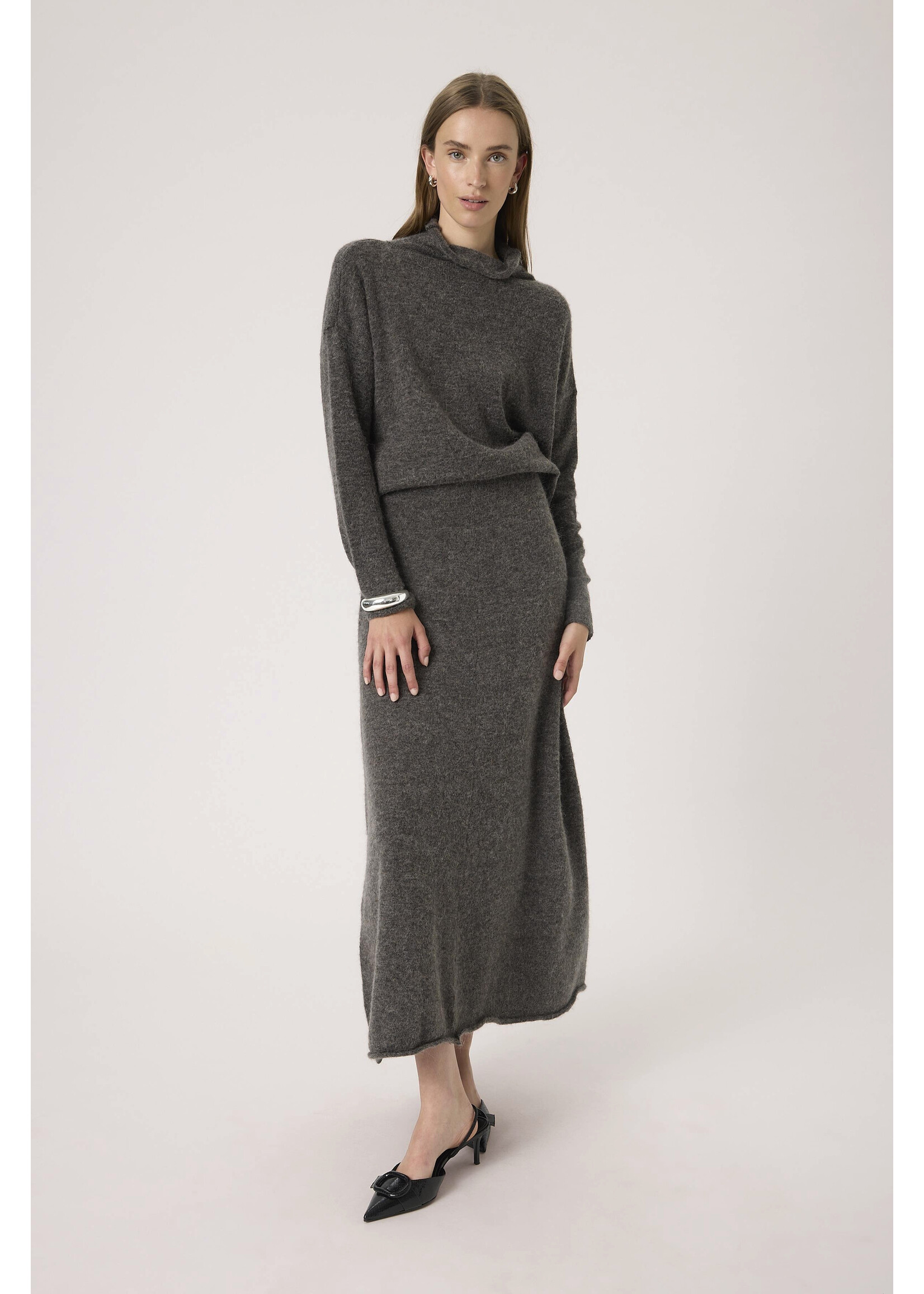 Soaked In Luxury Soaked, SLMiya Skirt, Dark grey melange, Size: