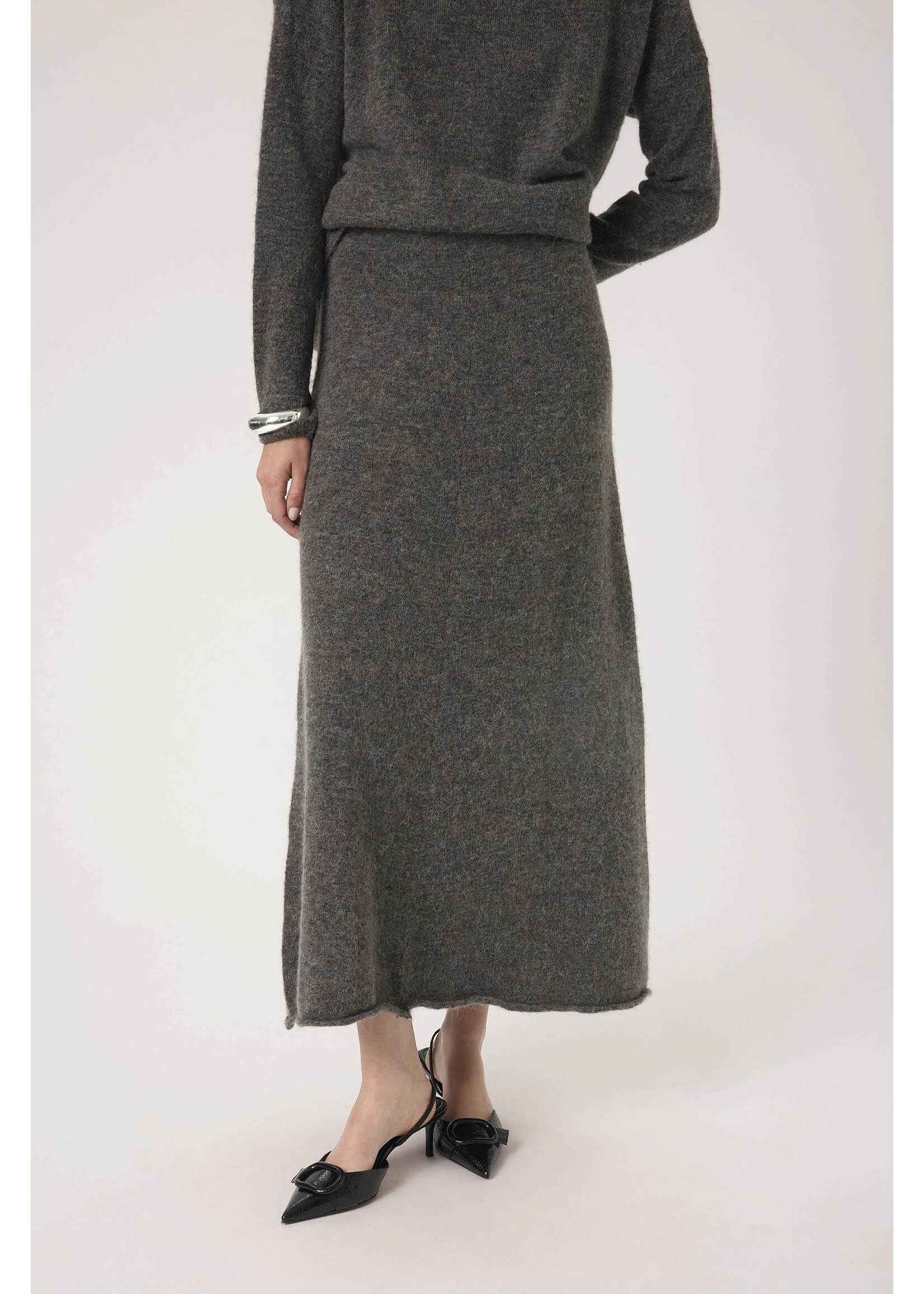 Soaked In Luxury Soaked, SLMiya Skirt, Dark grey melange, Size: