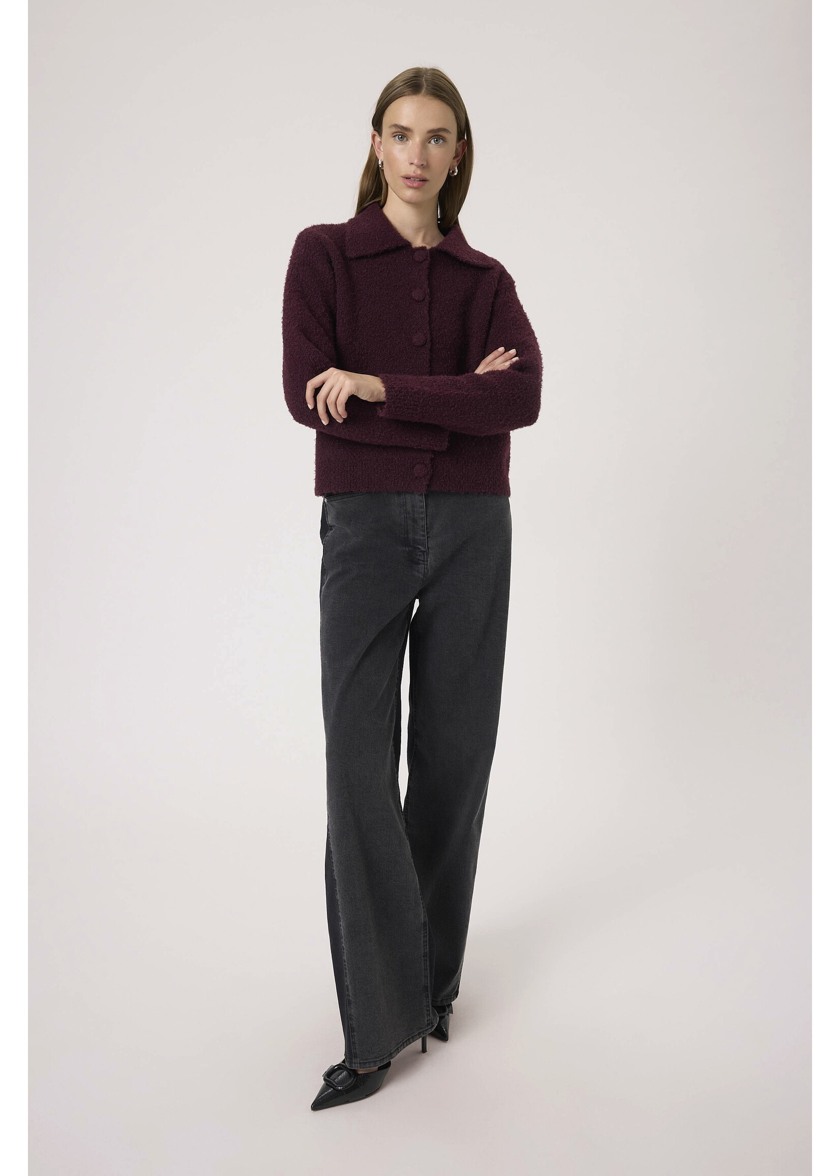 Soaked In Luxury Soaked, SLSelene Cardigan, Winetasting mel, Size: