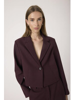 Soaked In Luxury Soaked, SLLilu Corinne Cropped Blazer, Winetasting melange, Size: