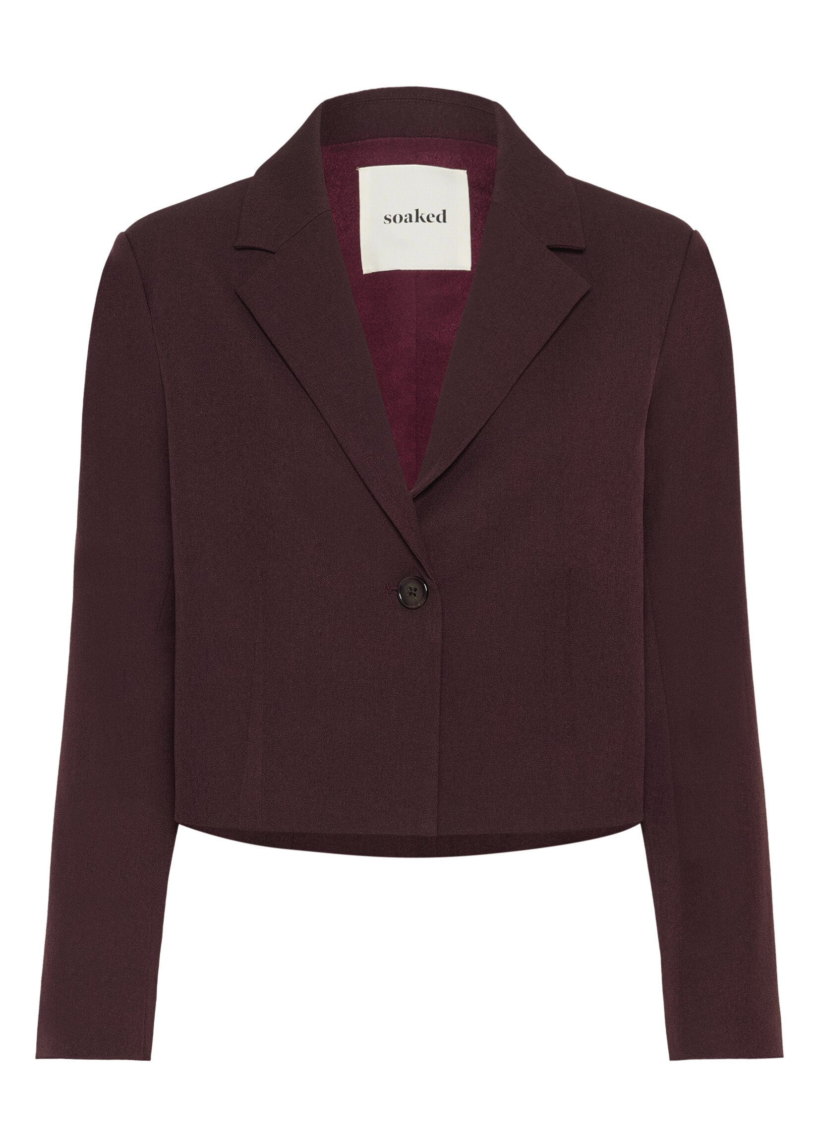 Soaked In Luxury Soaked, SLLilu Corinne Cropped Blazer, Winetasting melange, Size:
