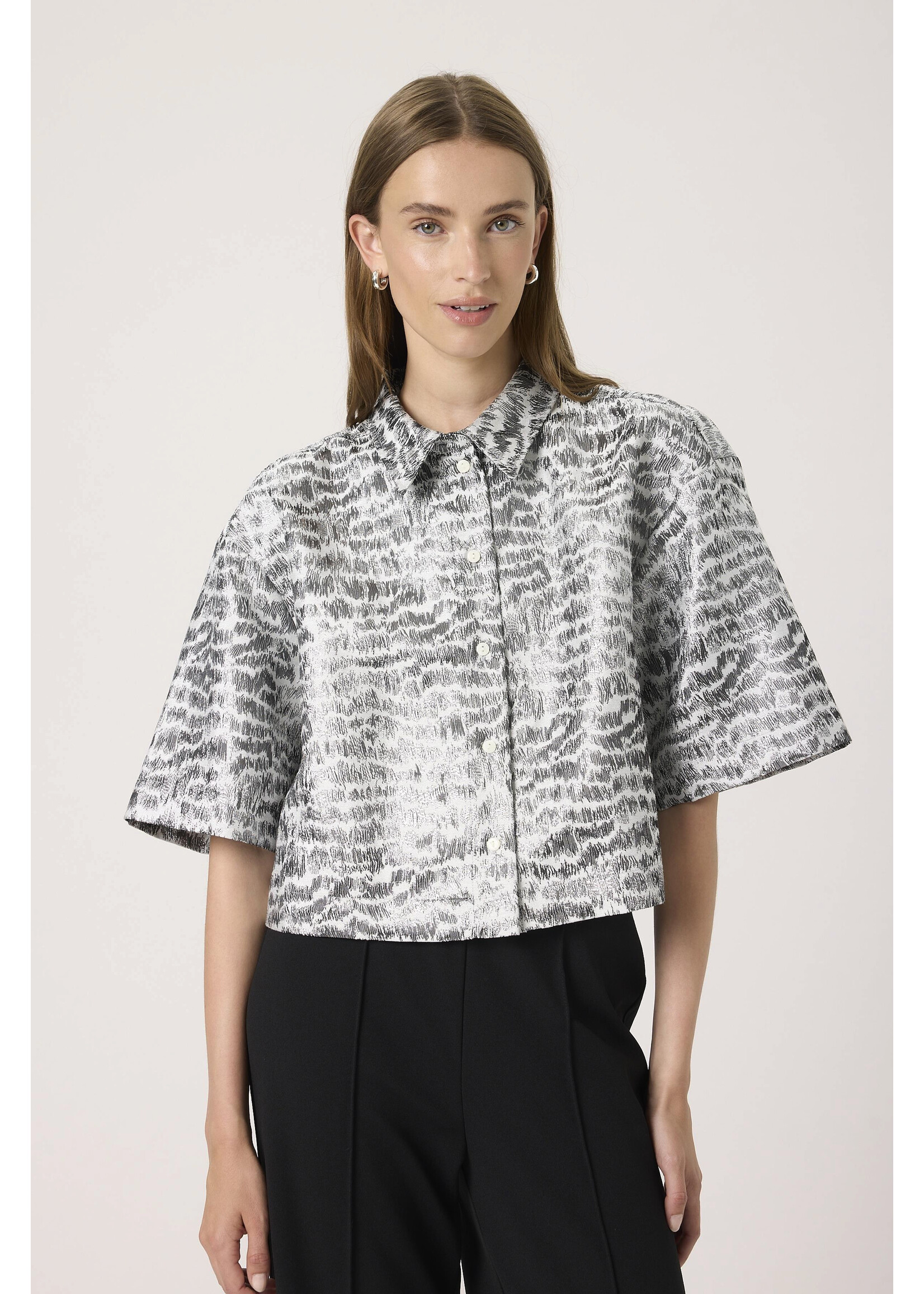 Soaked In Luxury Soaked, SLPricilla Shirt SS, Slivery animal, Size: