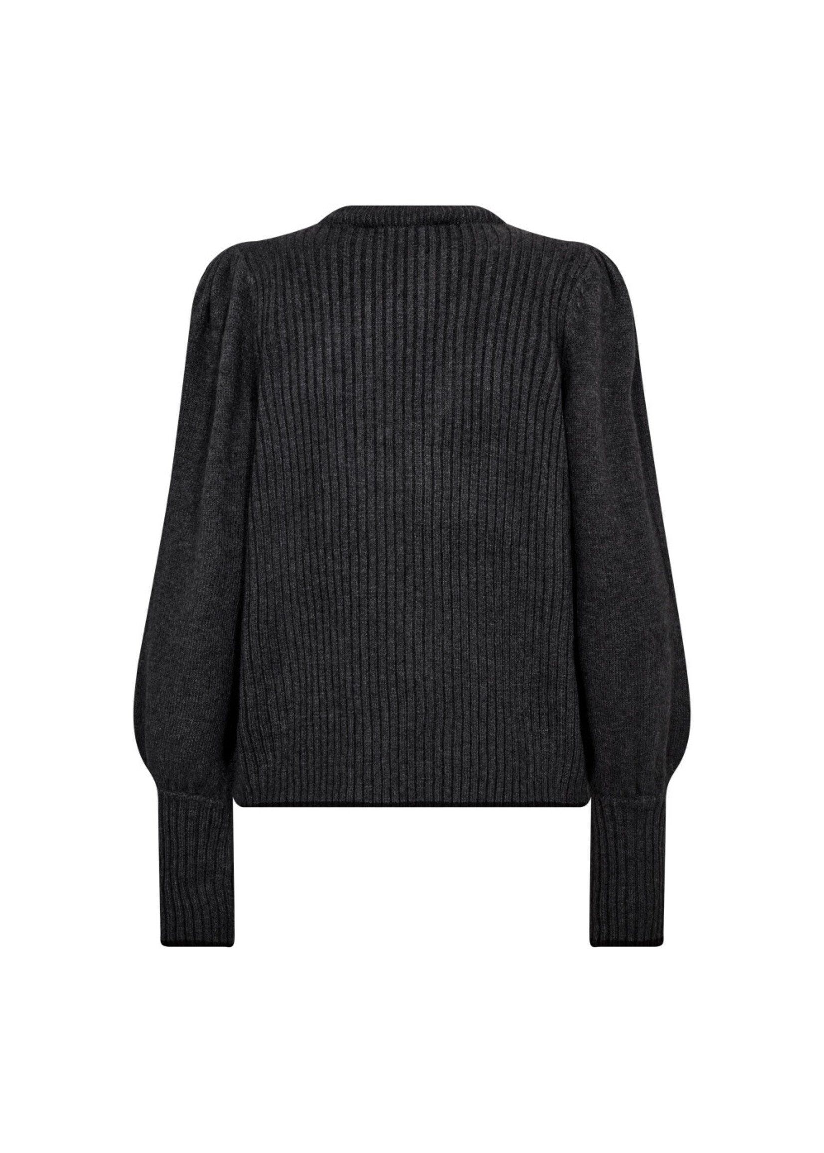 Co Couture Co'Couture,  RowCC Puff Rib V-Knit, Dark grey, Size: