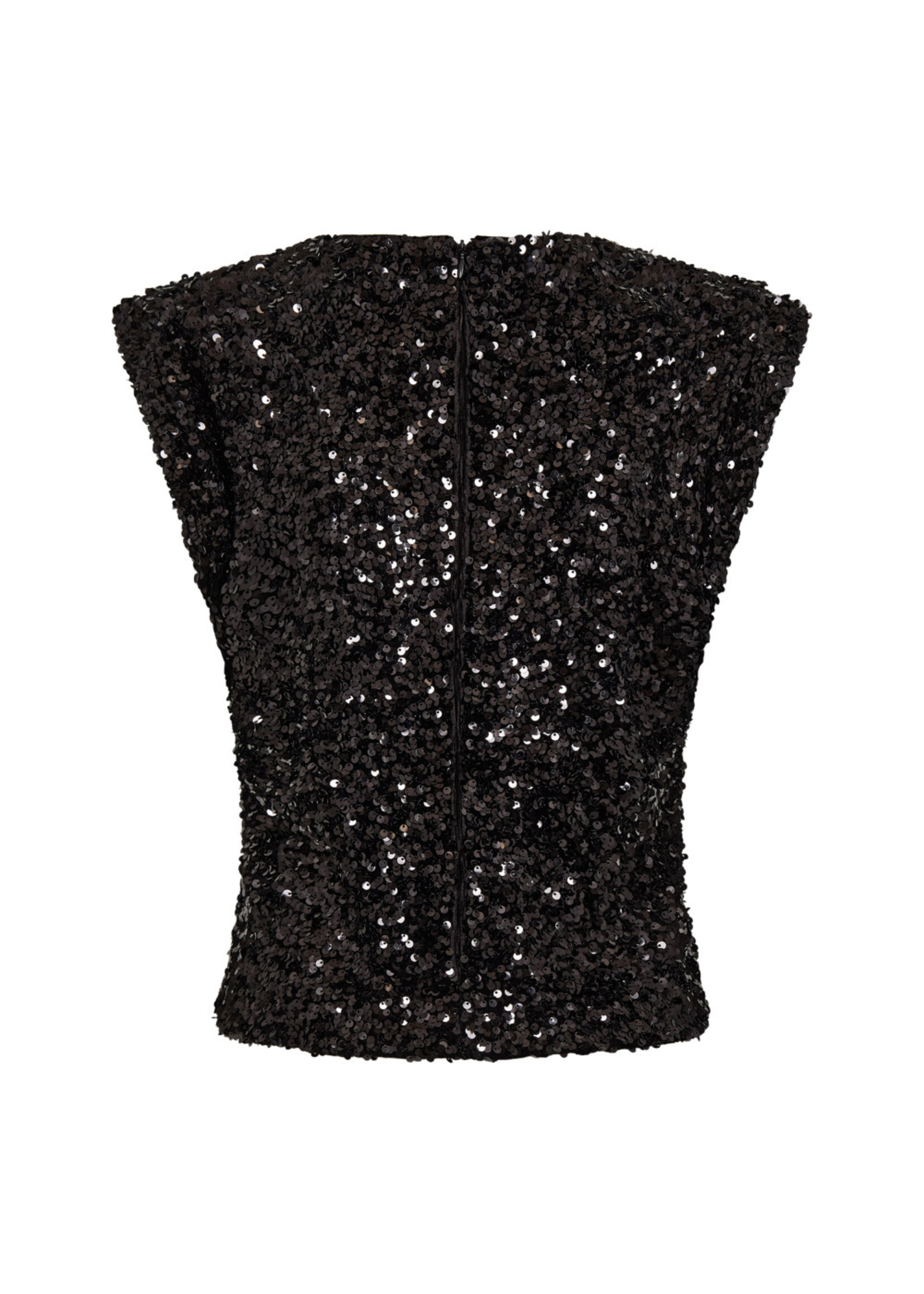 Co Couture Co'Couture, RoslynCC Sequin Top, Black, Size: