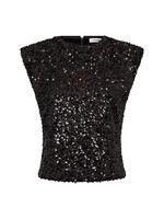 Co Couture Co'Couture, RoslynCC Sequin Top, Black, Size: