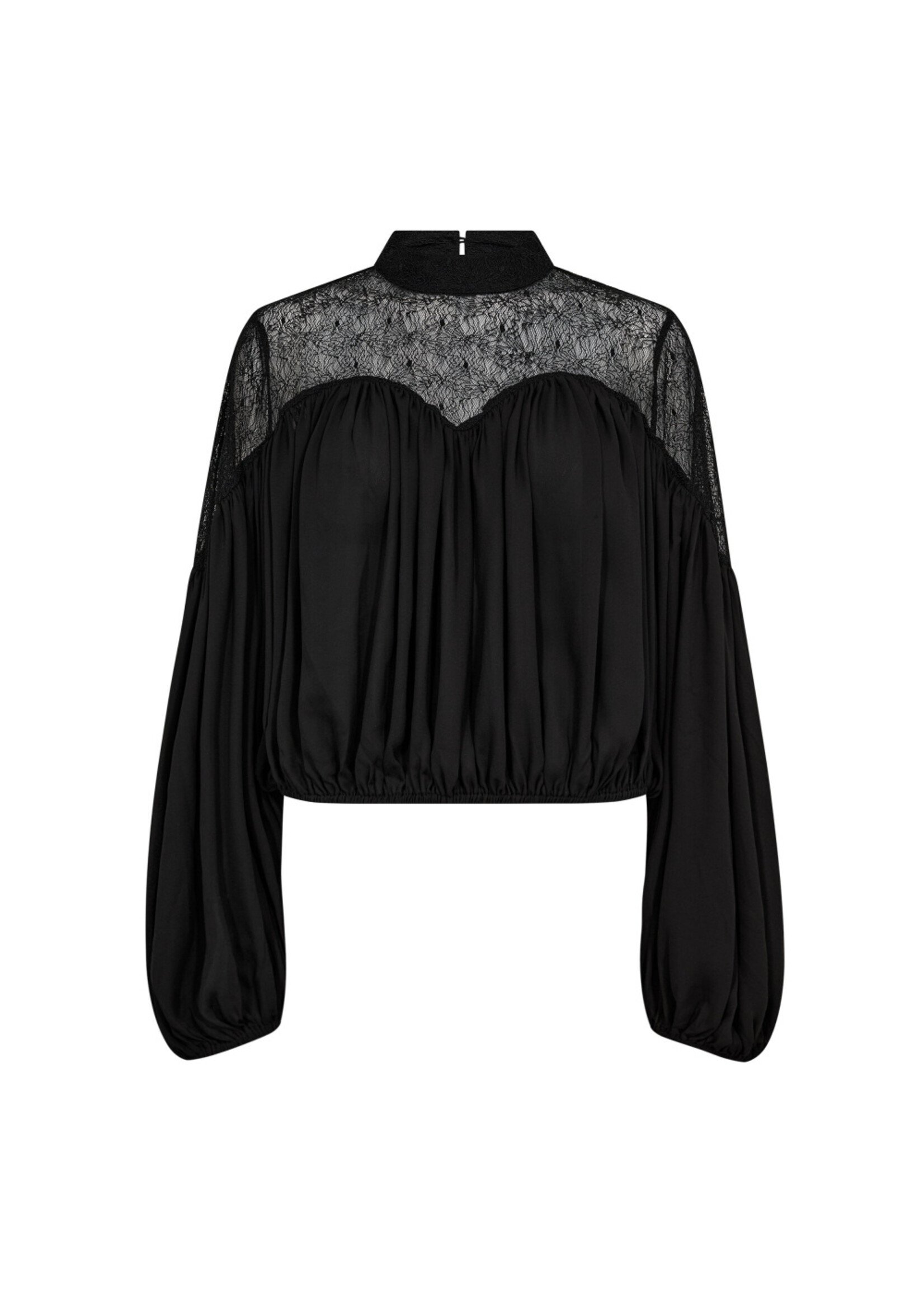 Co Couture Co'couture, MingoCC Mix Lace Blouse, Black, Size: