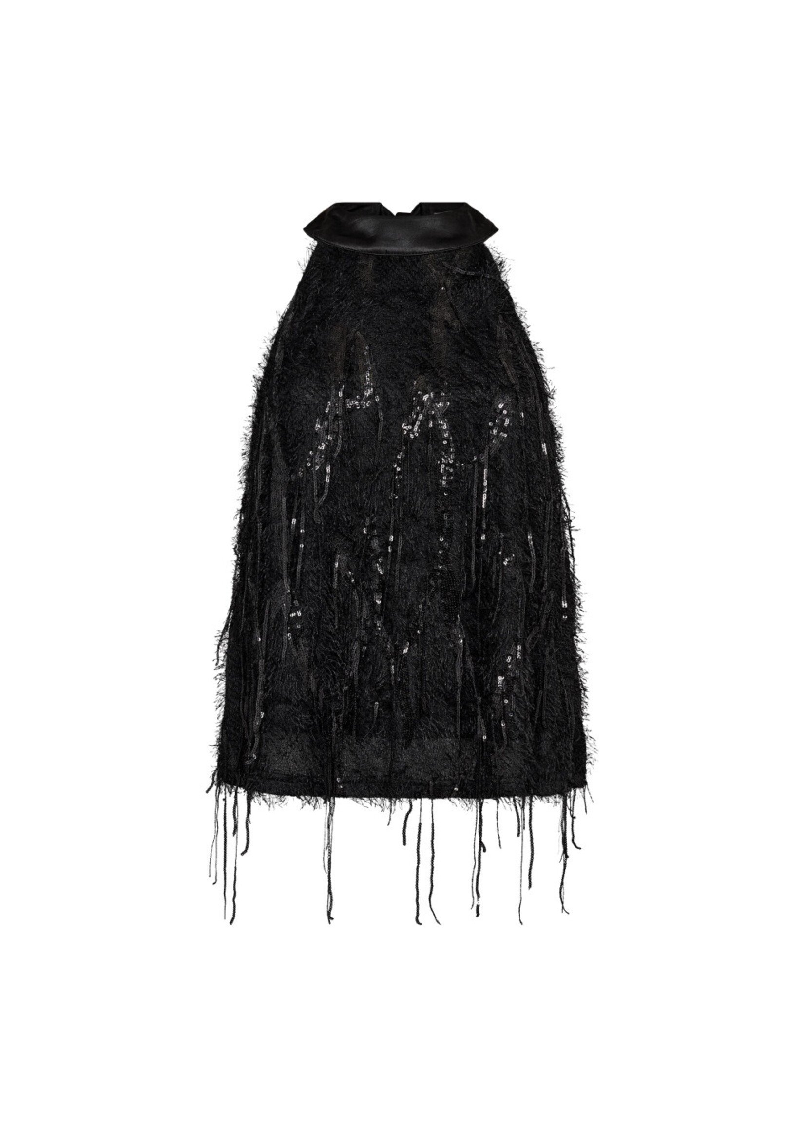 Co Couture Co'couture, SillaCC Sequin Halter Top, Black, Size: