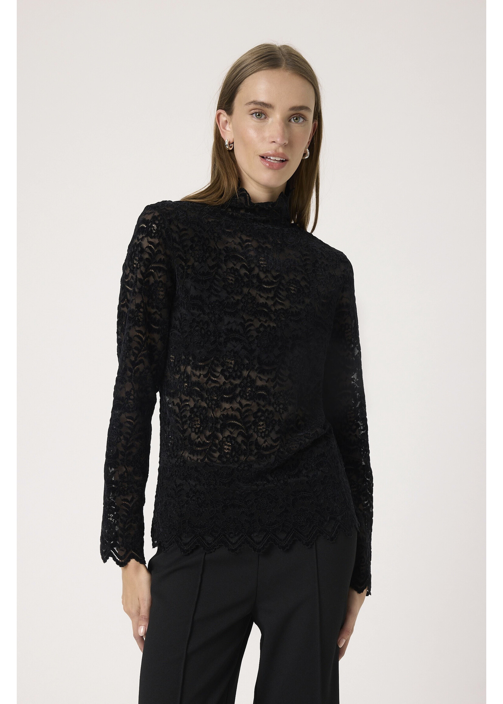 Soaked In Luxury Soaked, SLSable Mockneck Tee, Black, Size: