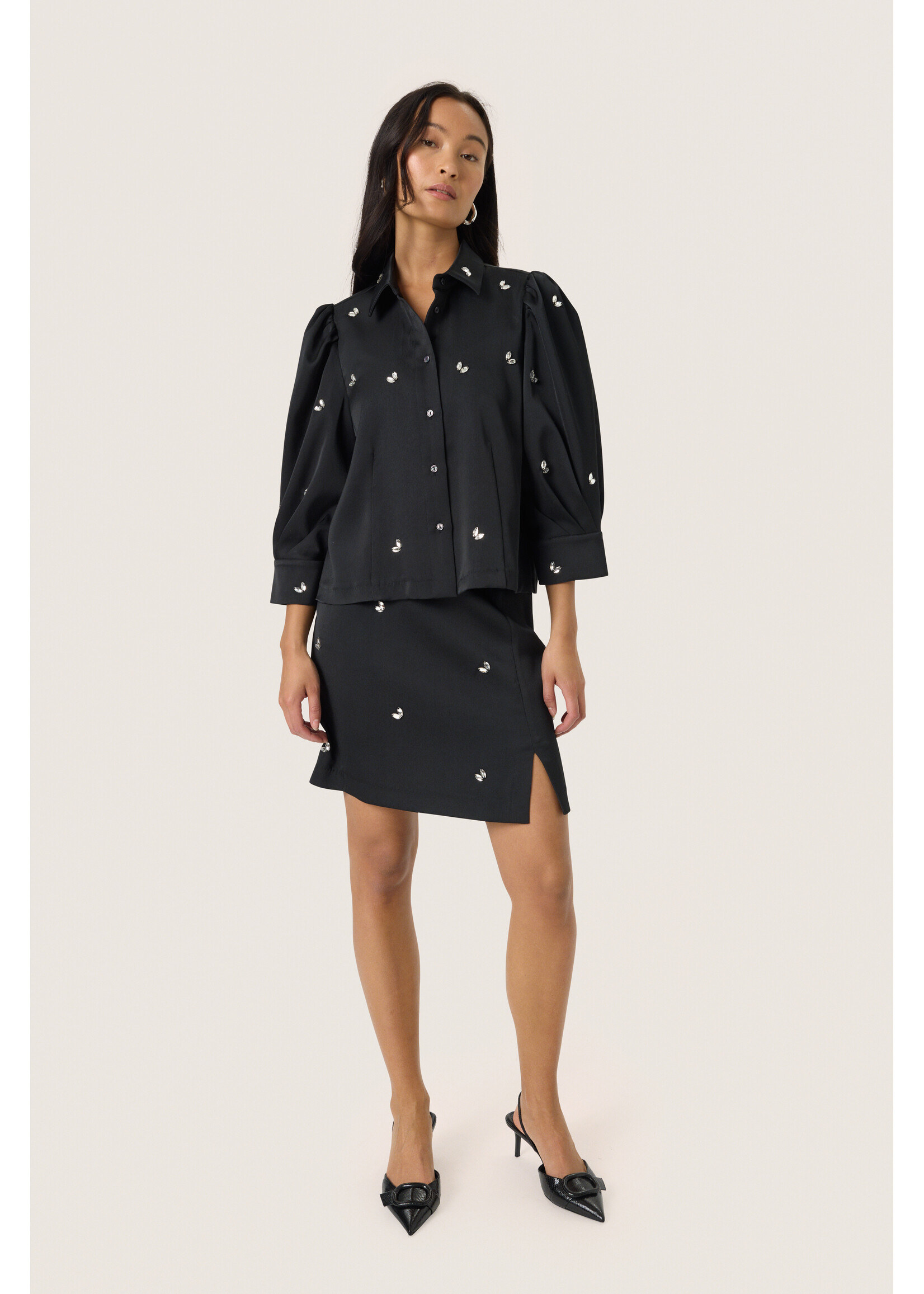 Soaked In Luxury Soaked, SLSelda Chiba Shirt, Black, Size: