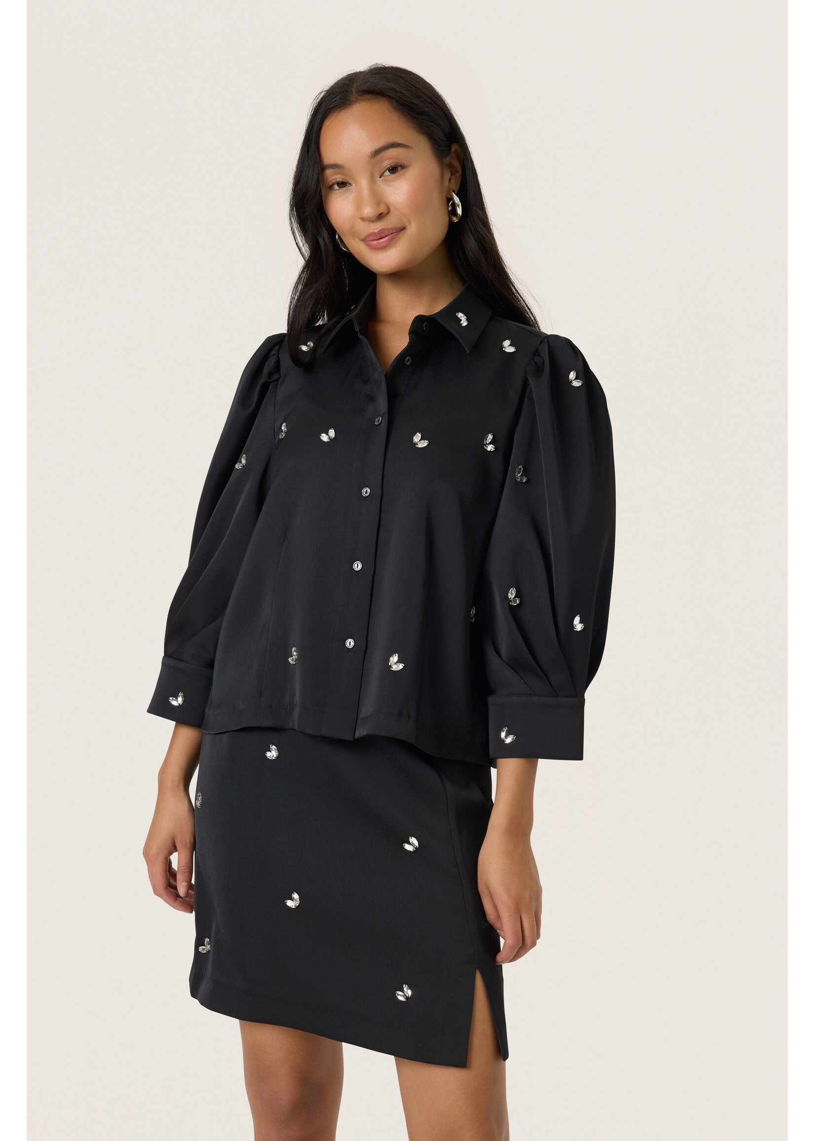 Soaked In Luxury Soaked, SLSelda Chiba Shirt, Black, Size: