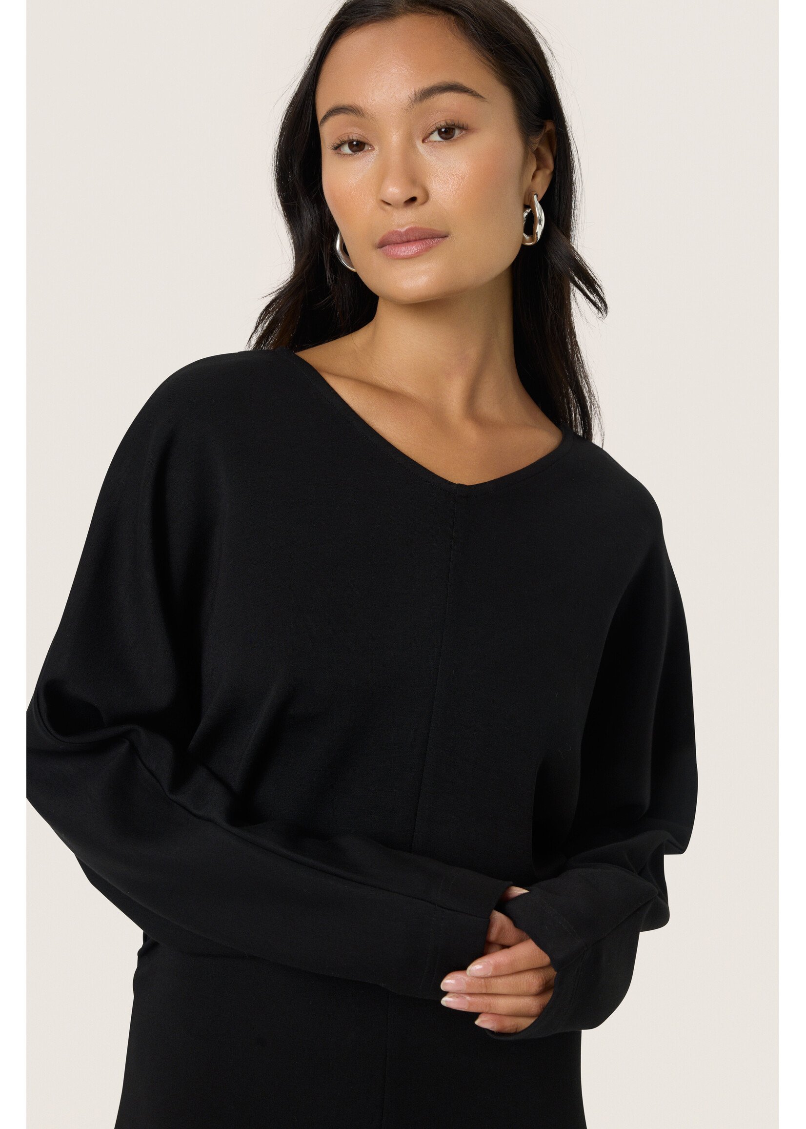 Soaked In Luxury Soaked, SLMarigold Bat Dress, Black, Size: