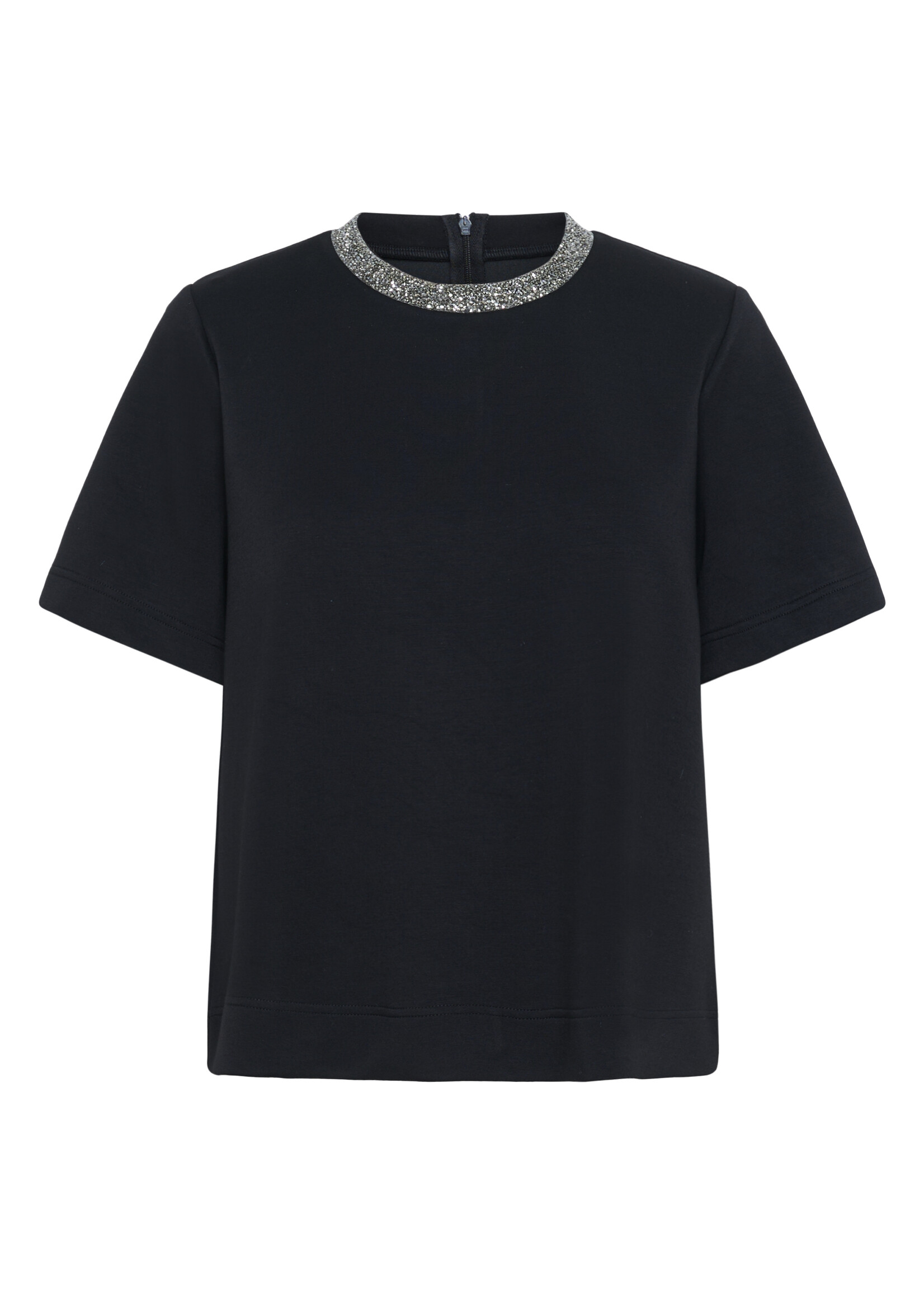 Soaked In Luxury Soaked, SLMarigold Embellished Tee, Black, Size: