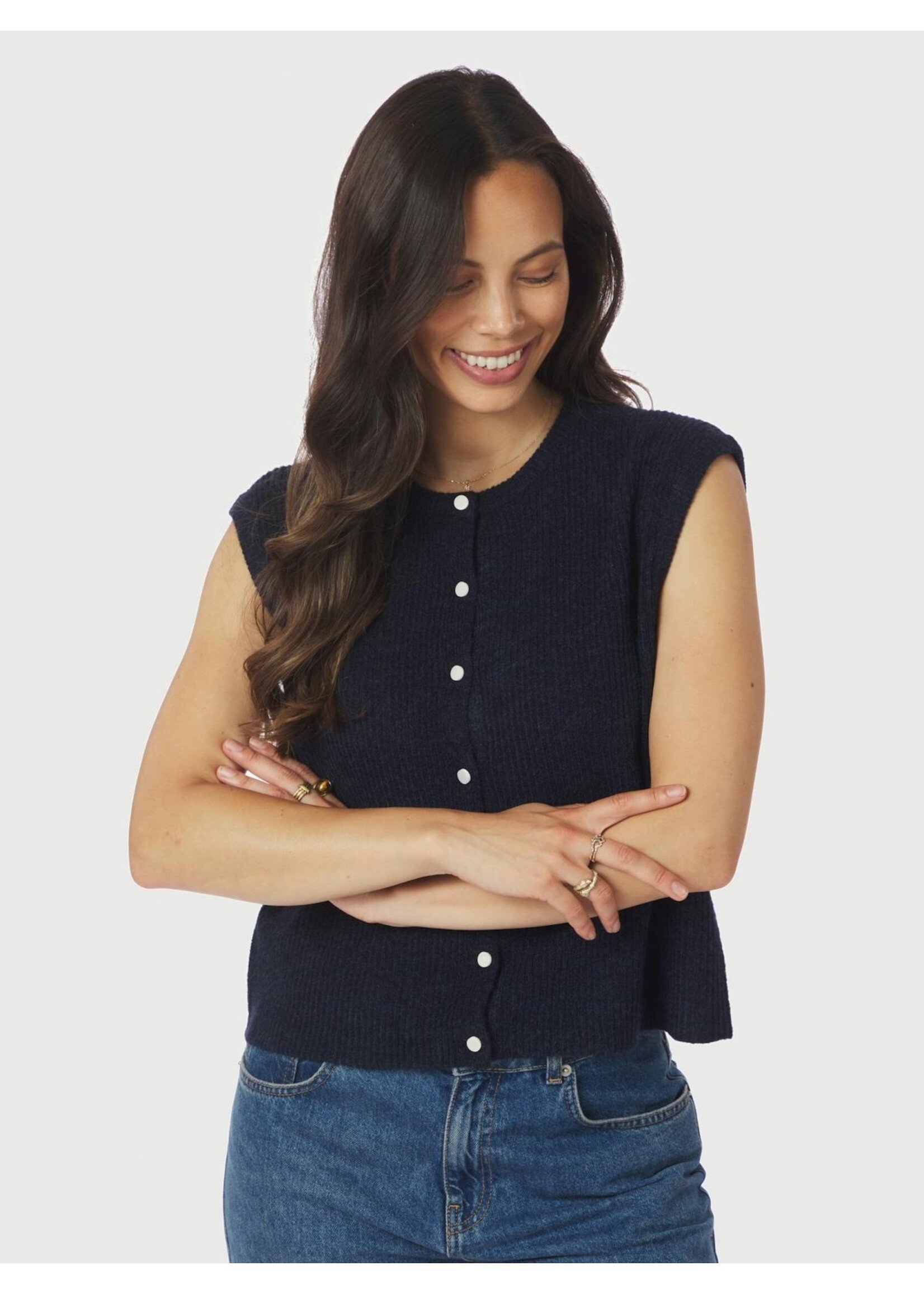 Neo Noir Neo Noir, Everest Knit Vest PO, Navy, Size: