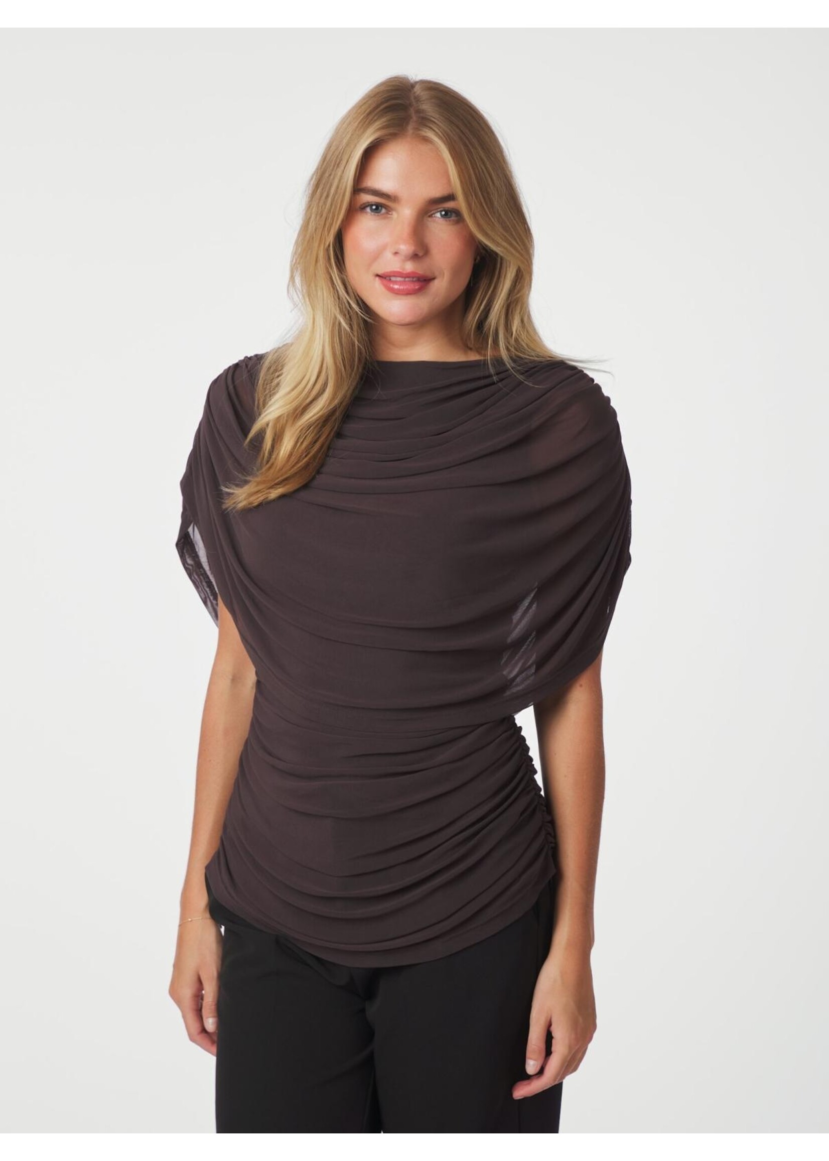 Neo Noir Neo Noir, Cottuna Drapy Mesh Top , Brown, Size: