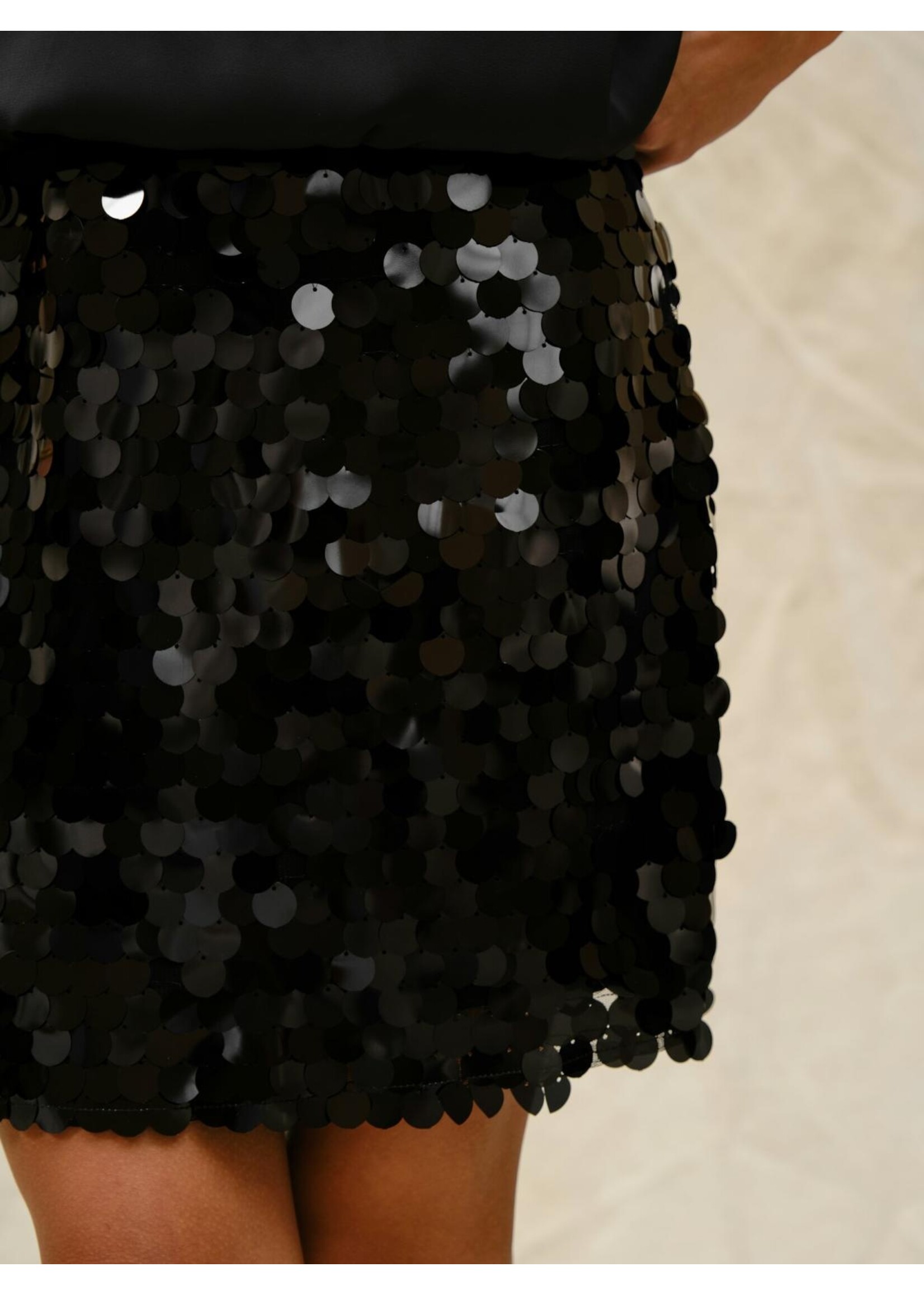 Neo Noir Neo Noir, Miva Big Sequins Skirt , Black, Size: