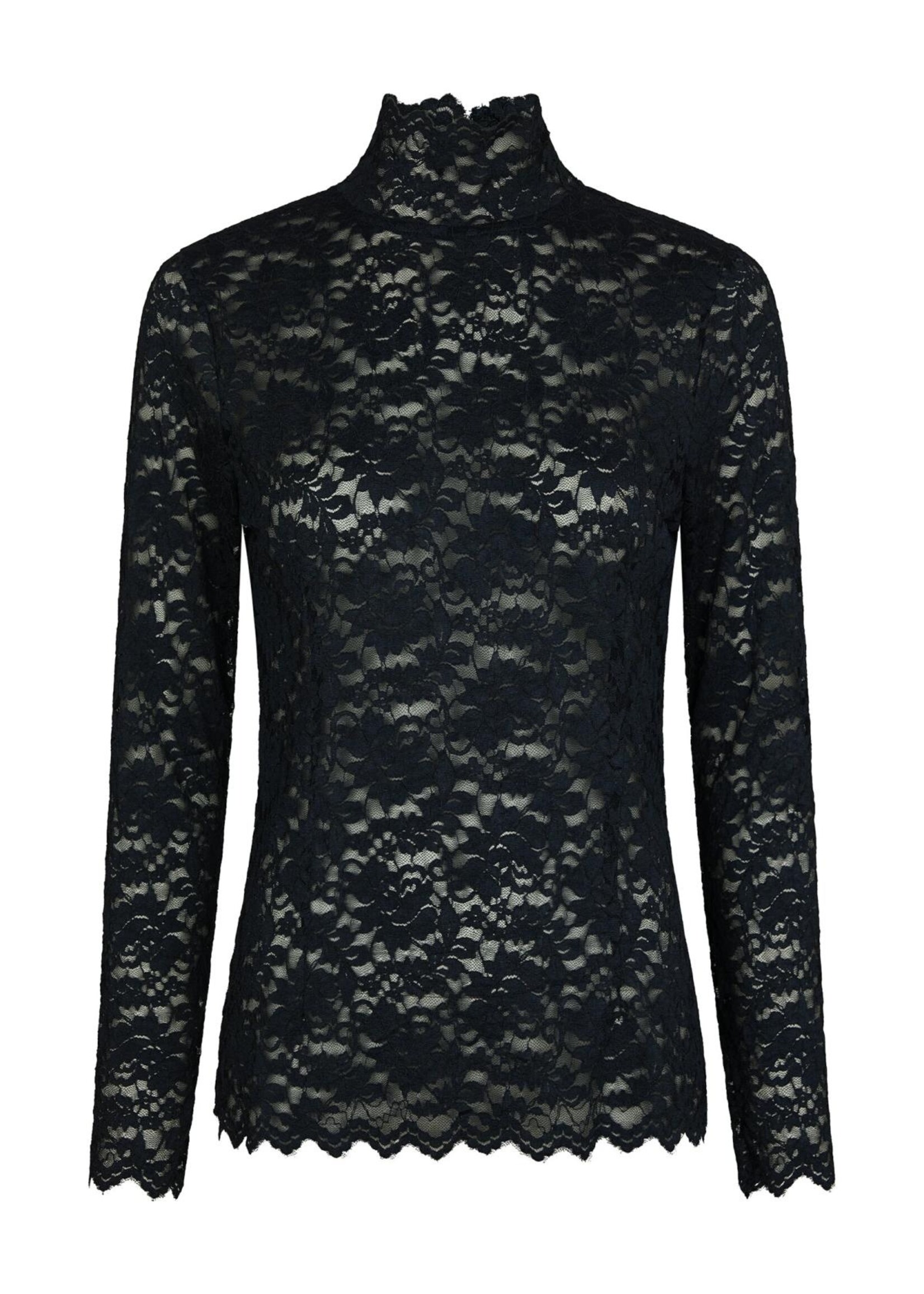Neo Noir Neo Noir, Liza Laceflower Blouse, Navy, Size: