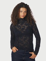 Neo Noir Neo Noir, Liza Laceflower Blouse, Navy, Size: