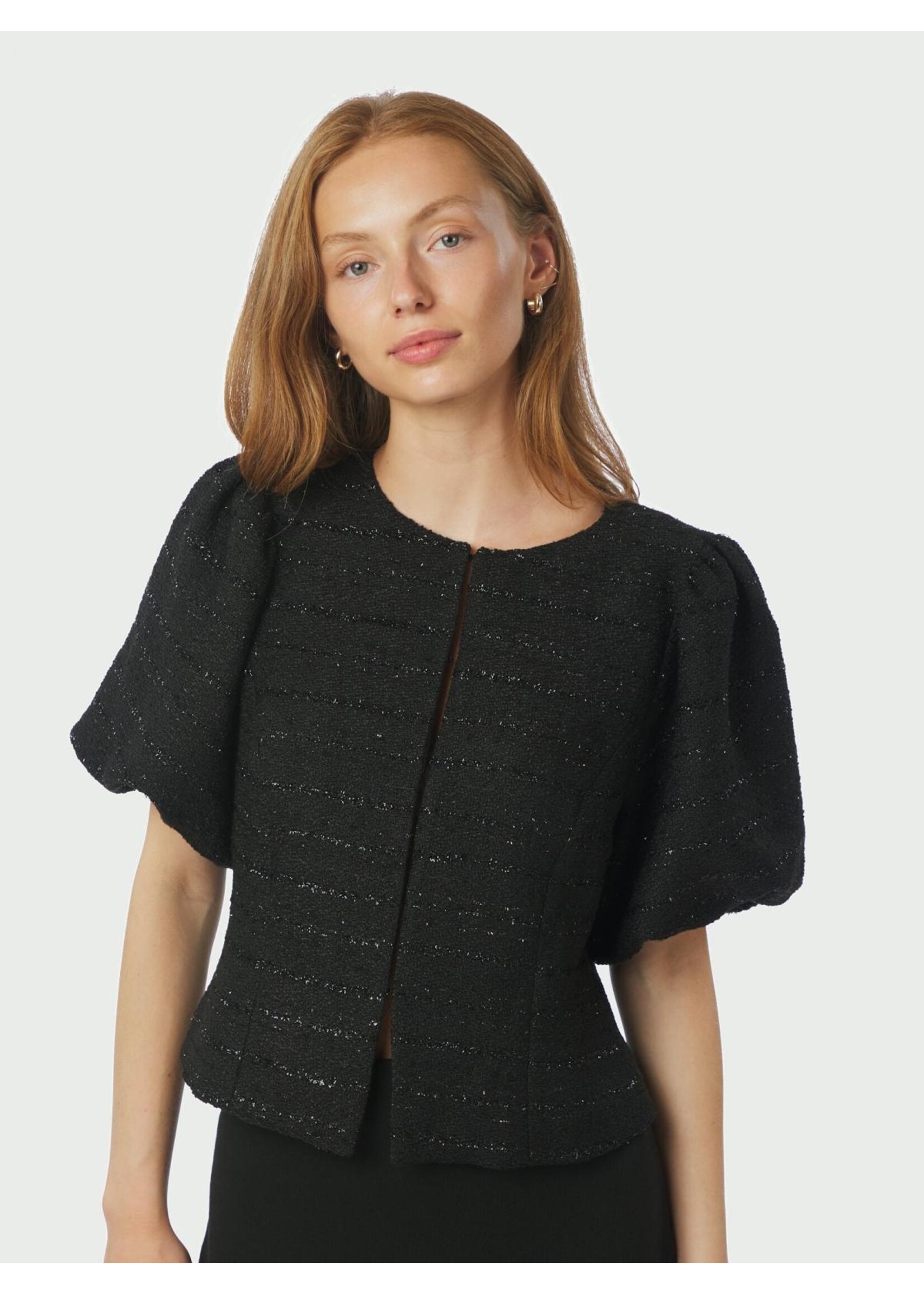 Neo Noir Neo Noir, Anela Boucle Blouse, Black, Size: