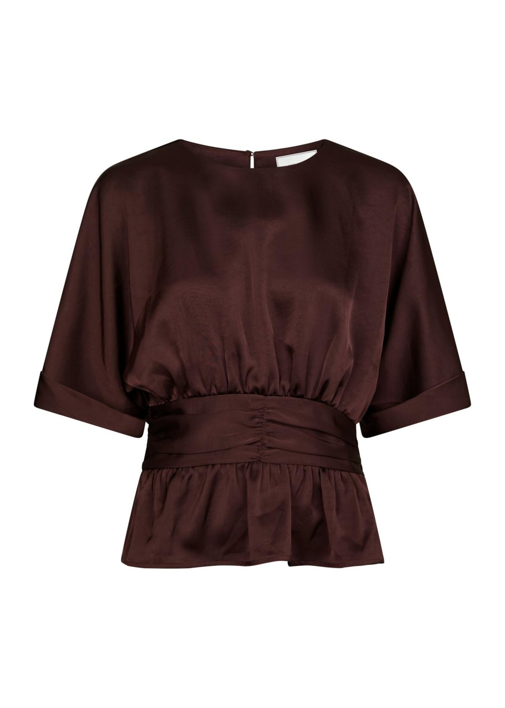 Neo Noir Neo Noir, Annegret Heavy Sateen Blouse , Burgundy, Size: