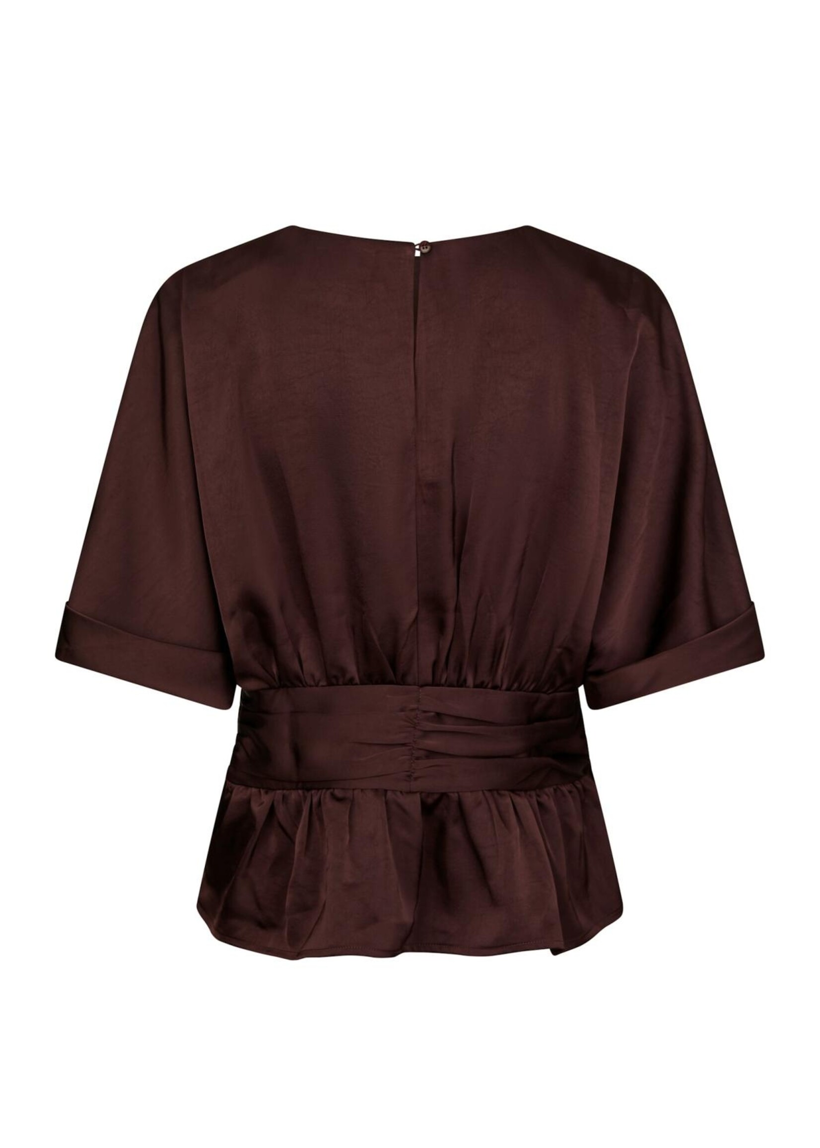 Neo Noir Neo Noir, Annegret Heavy Sateen Blouse , Burgundy, Size: