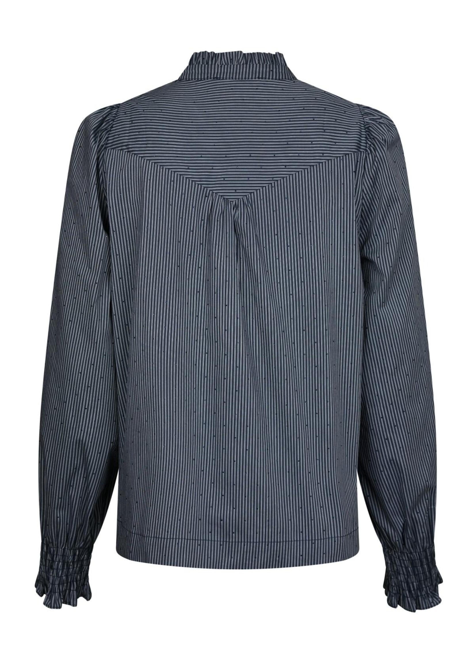 Neo Noir Neo Noir, Astrida Stripe Stone Blouse , Navy, Size: