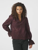 Neo Noir Neo Noir, Amara Big Embroidery Blouse, Burgundy, Size: