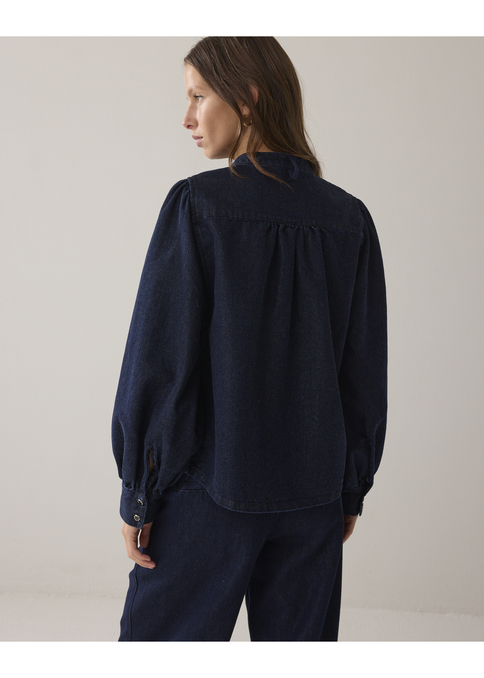 Summum Summum, Blouse Cotton lurex denim, Night blue denim, Size: