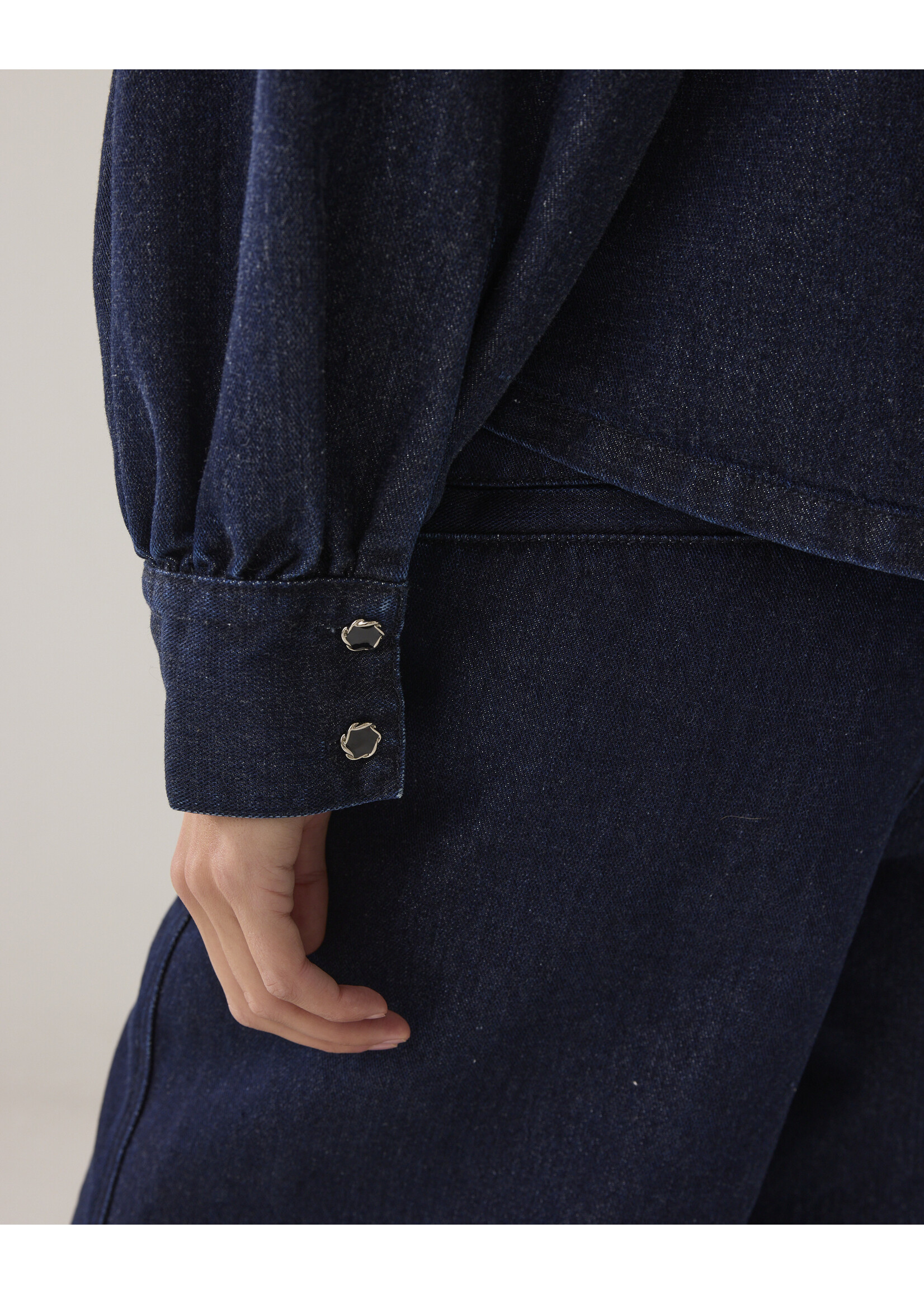 Summum Summum, Blouse Cotton lurex denim, Night blue denim, Size: