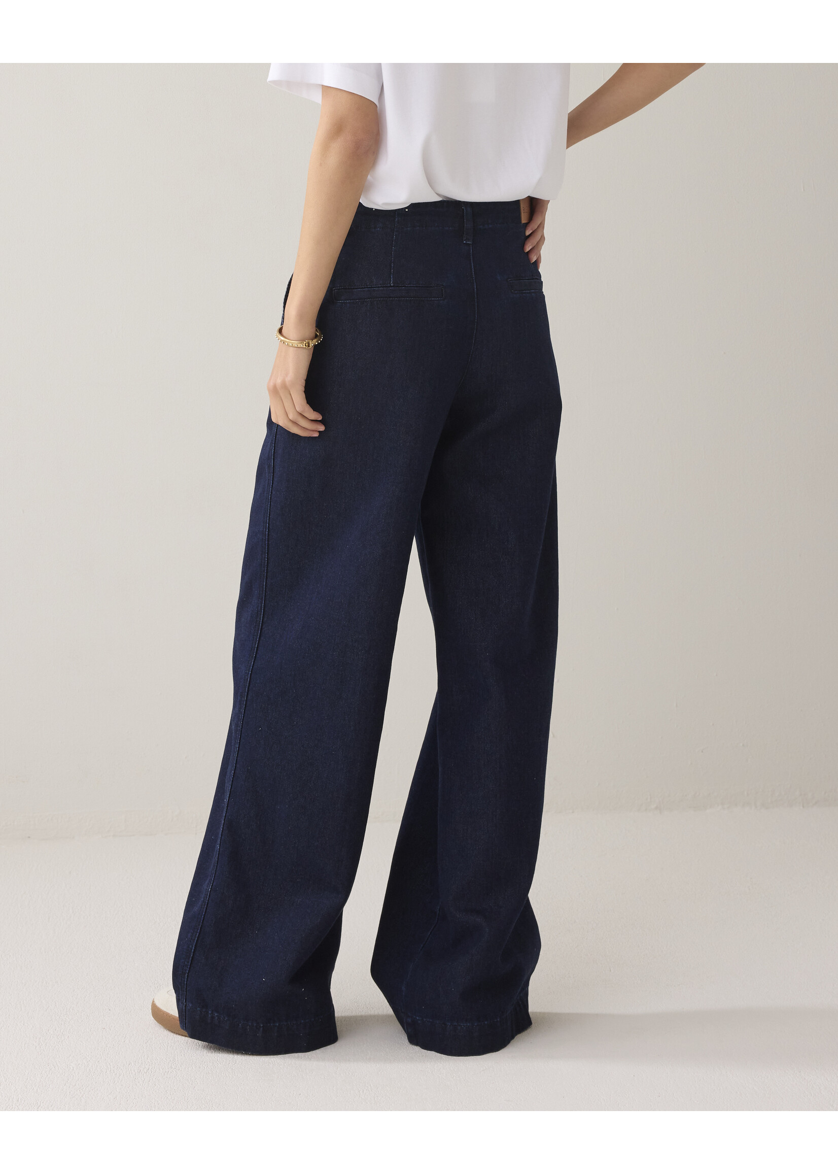 Summum Summum, Jeans wide leg Cotton lurex denim, Night blue denim, Size: