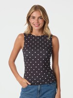 Neo Noir Neo Noir, Ditty Jersey Dot Top, Black, Size:
