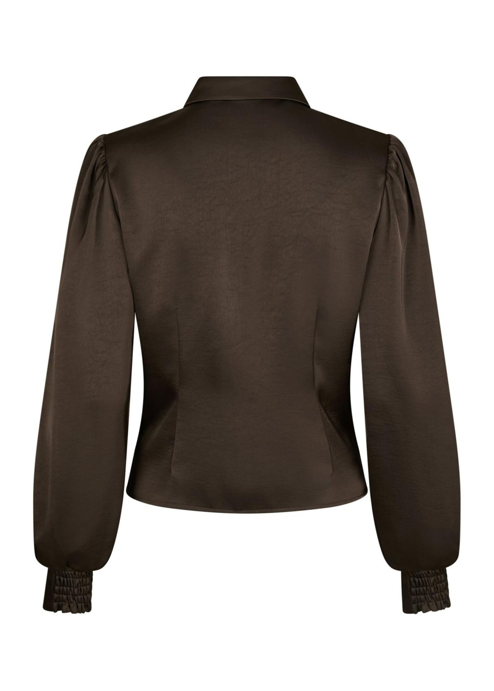 Neo Noir Neo Noir, Fransala Heavy Sateen Shirt, Dark brown, Size: