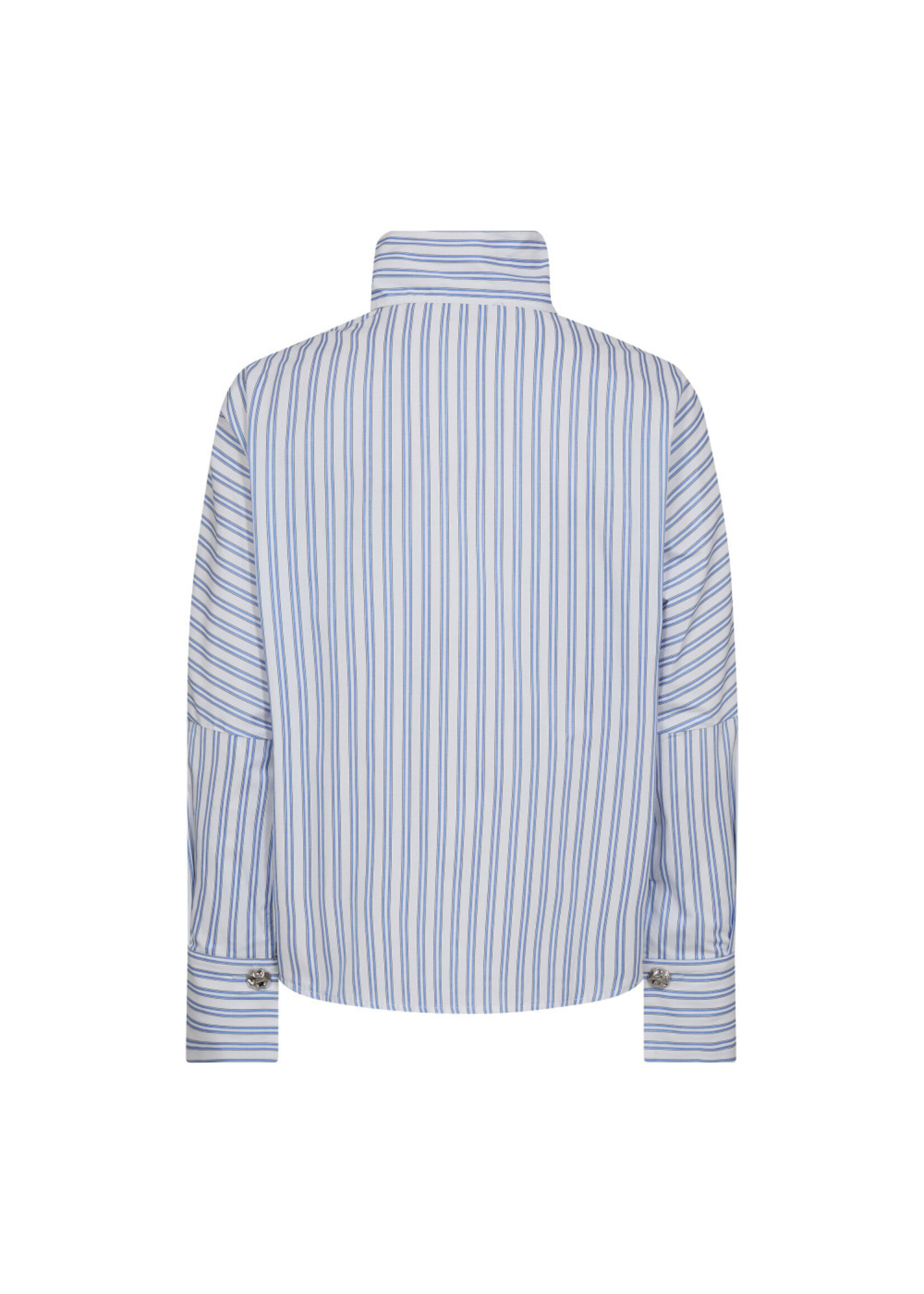 Co Couture Co'couture, DevinCC AsymCC Button Blouse, Blue, Size: