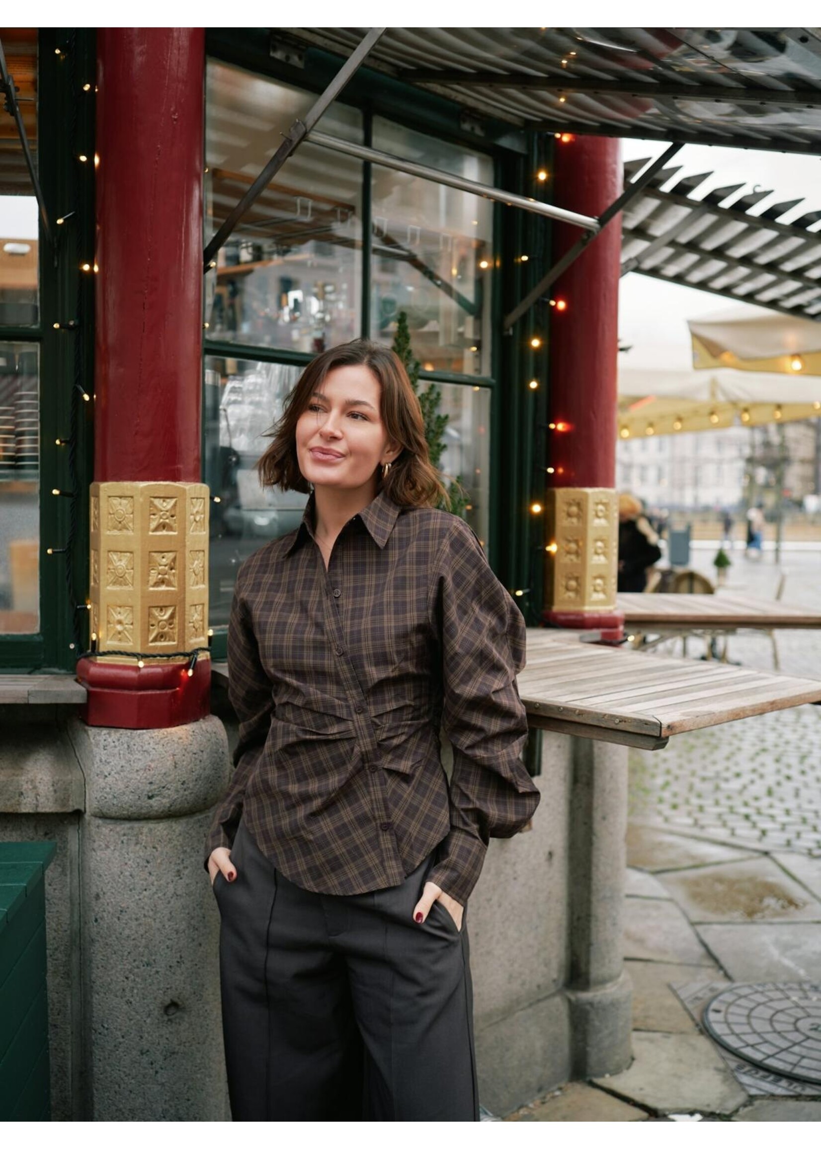 Neo Noir Neo Noir, Neoella Check Shirt , Dark Brown