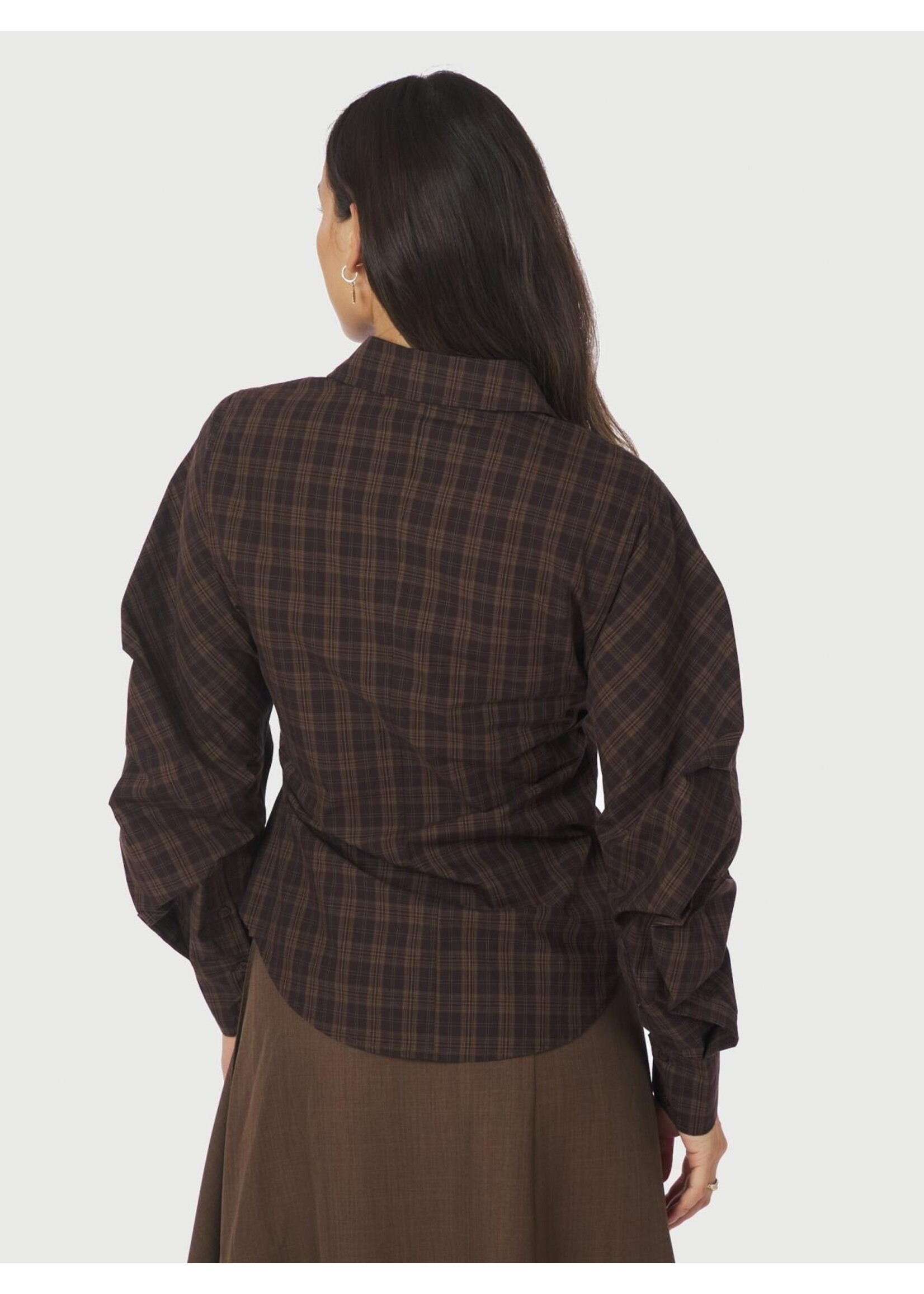 Neo Noir Neo Noir, Neoella Check Shirt , Dark Brown